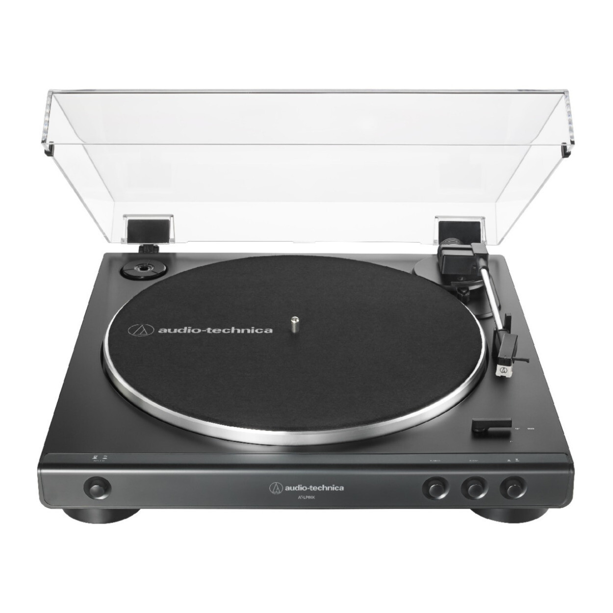 Audio-Technica ATLP60X Turntable Black Bundle with Bluetooth Monitors Pair