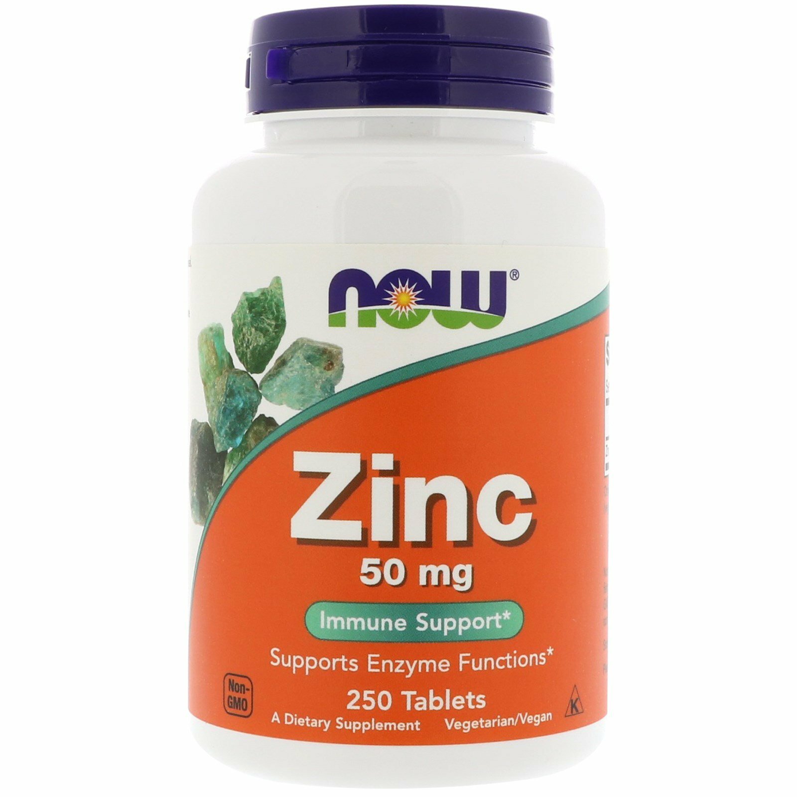 Now Foods Zinc, 50 mg, 250 Tablets, 2 Pack