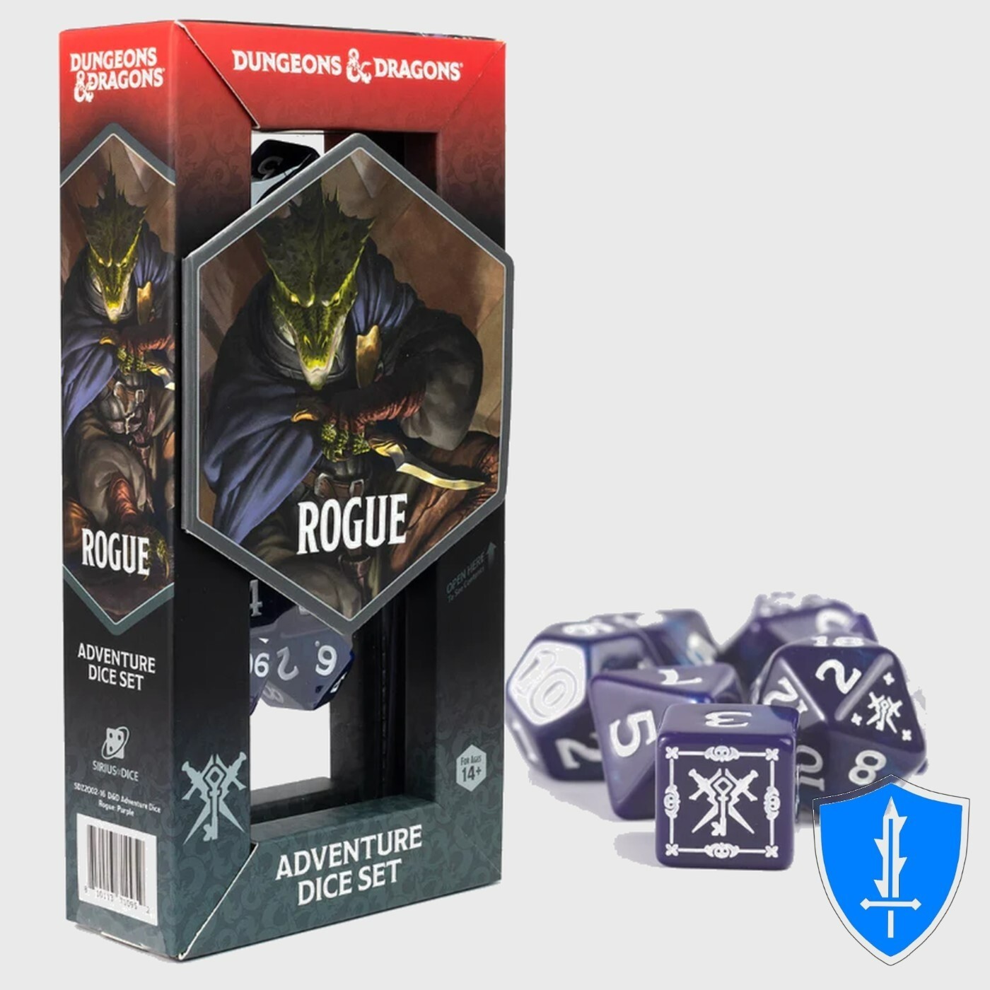 Rogue Class Dice - Set of 15 Purple - Sirius Adventure Dice D&D RPG