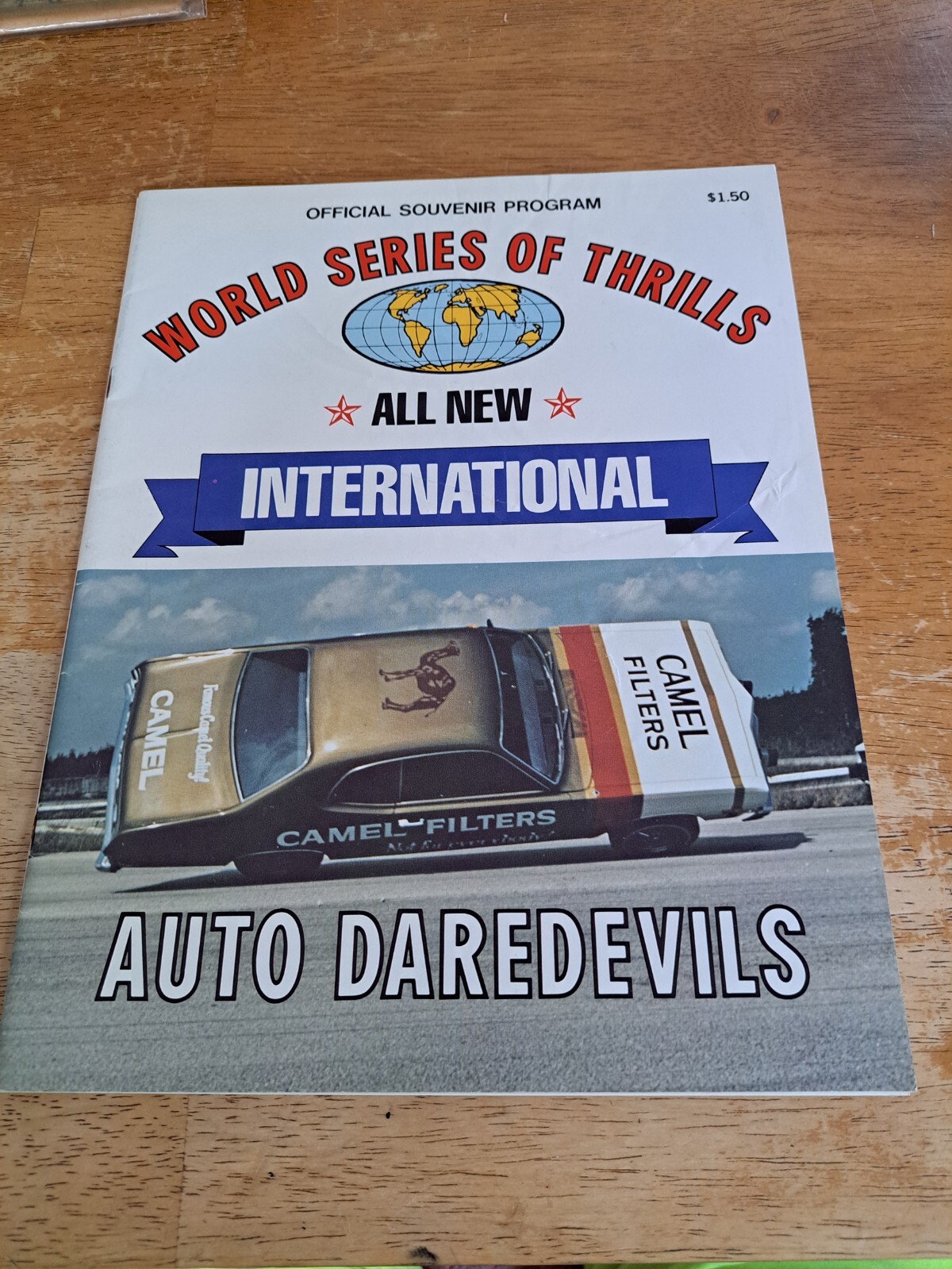 World Series of Thrills Auto Daredevil Stunt Show Program 1975 Camel Advertising