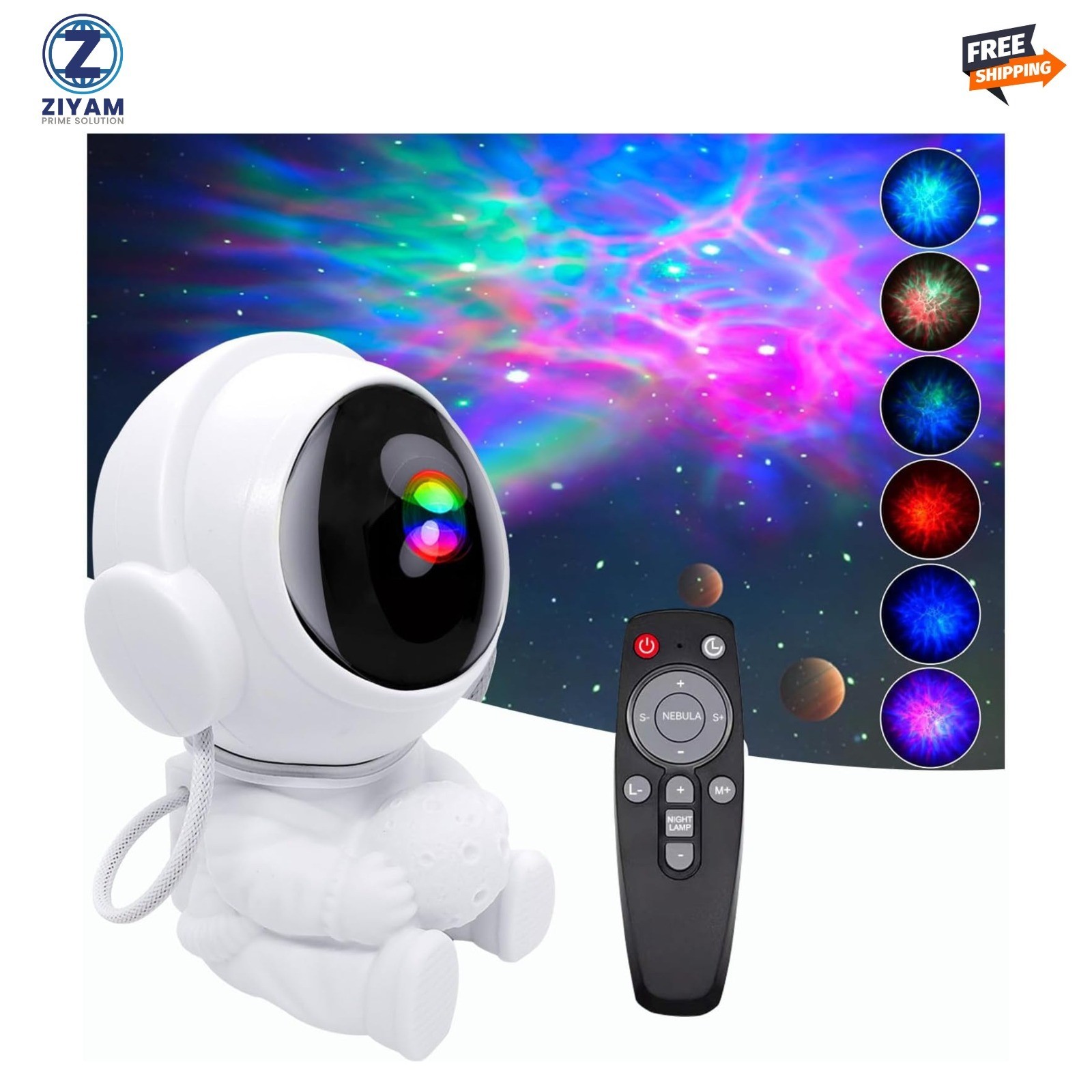 Astronaut Galaxy Projector Star Night Light LED Nebula Lamp w/ Remote Timer