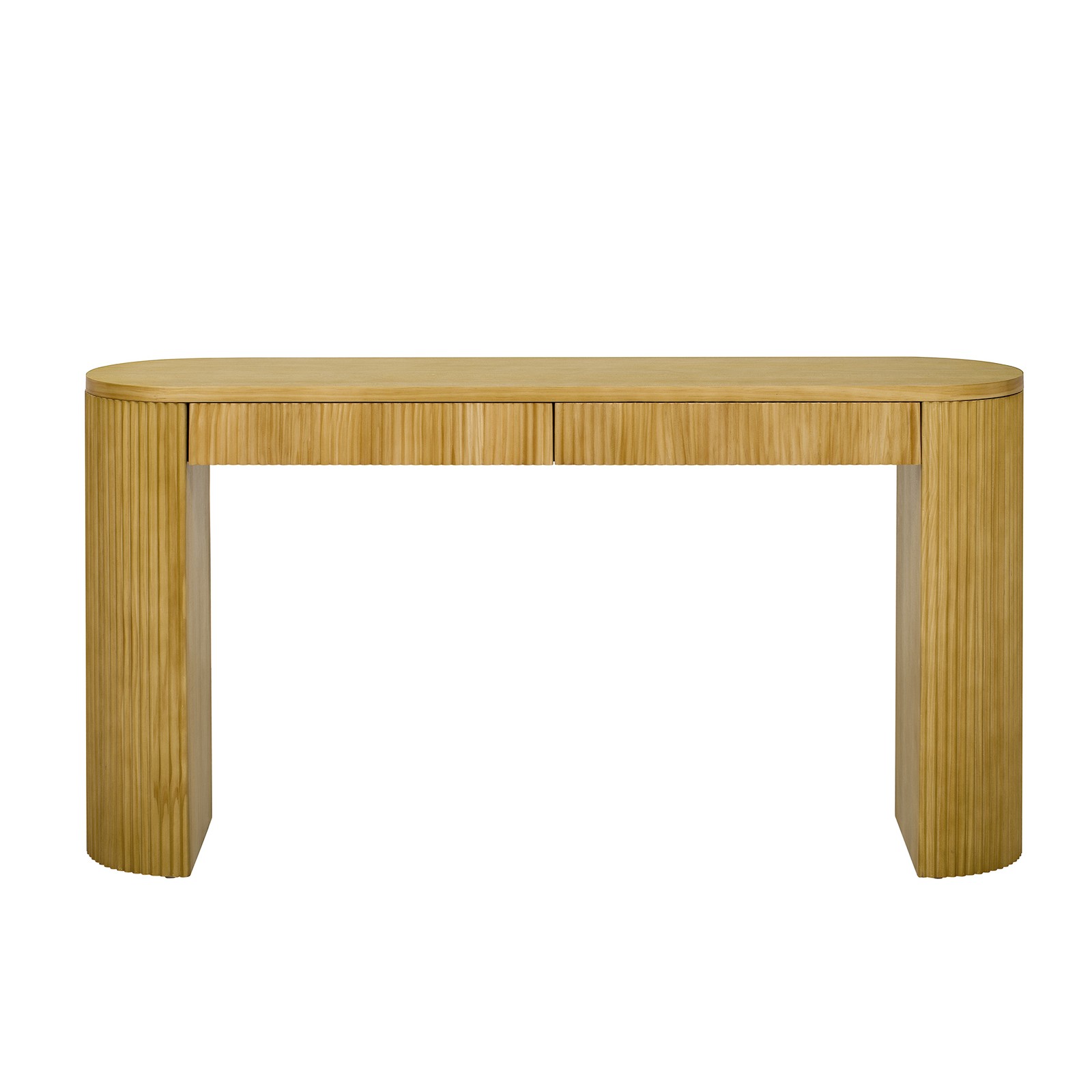 U_STYLE 58.2" Entryway Table with Large Top and Dual Drawers,Console Table wit