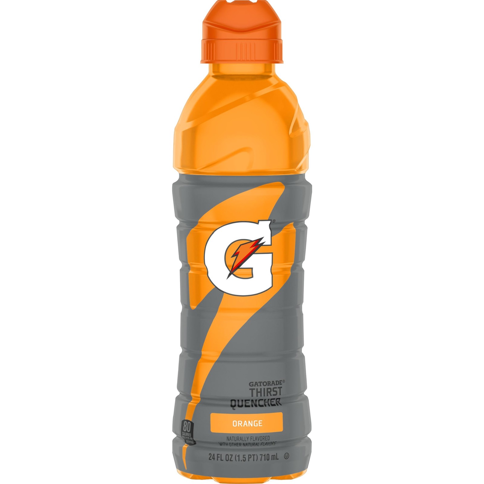 Gatorade Orange Thirst Quencher 24oz Sport Bottle Squeeze Top — 12 Pack