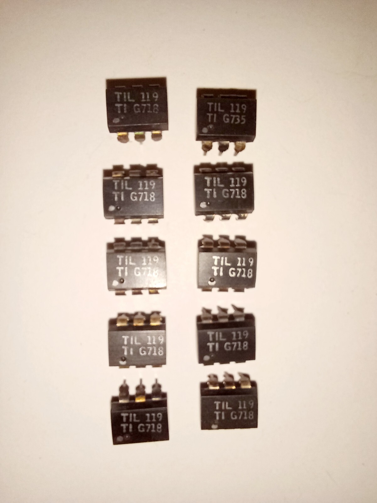LOT of 10* Texas Instruments TIL119 OPTICALLY COUPLED ISOLATOR NOS