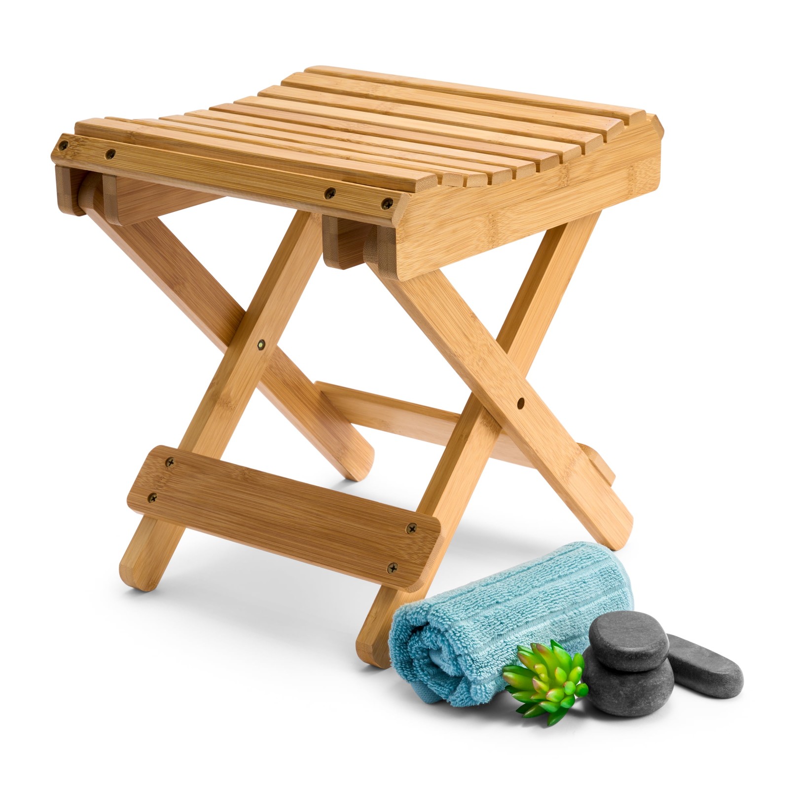 Sorbus Bamboo Folding Step Stool Bench, Natural,NEW PRODUCT EXPLOSION