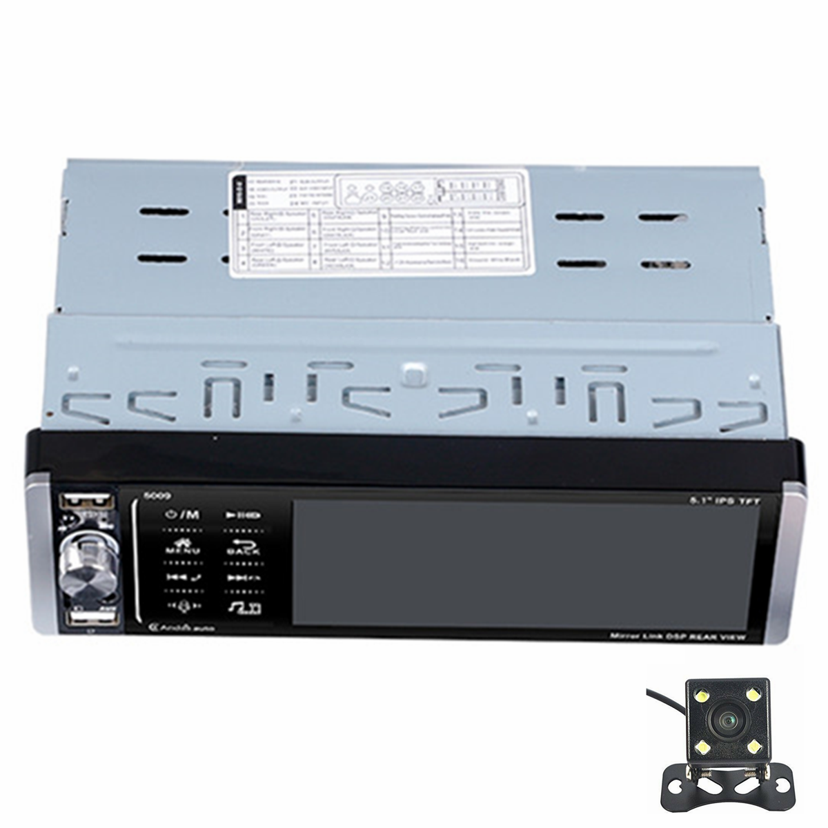 Touch Screen Stereo Radio 5.1in Single 1DIN Car MP5 Player Bluetooth W/Camera