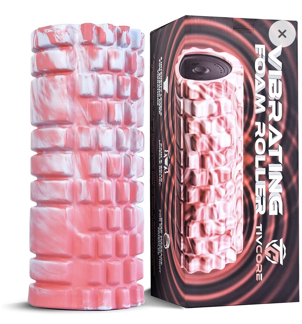 TIVCORE Vibrating Foam Massage Roller – at Home Deep Tissue Myofascial Release &