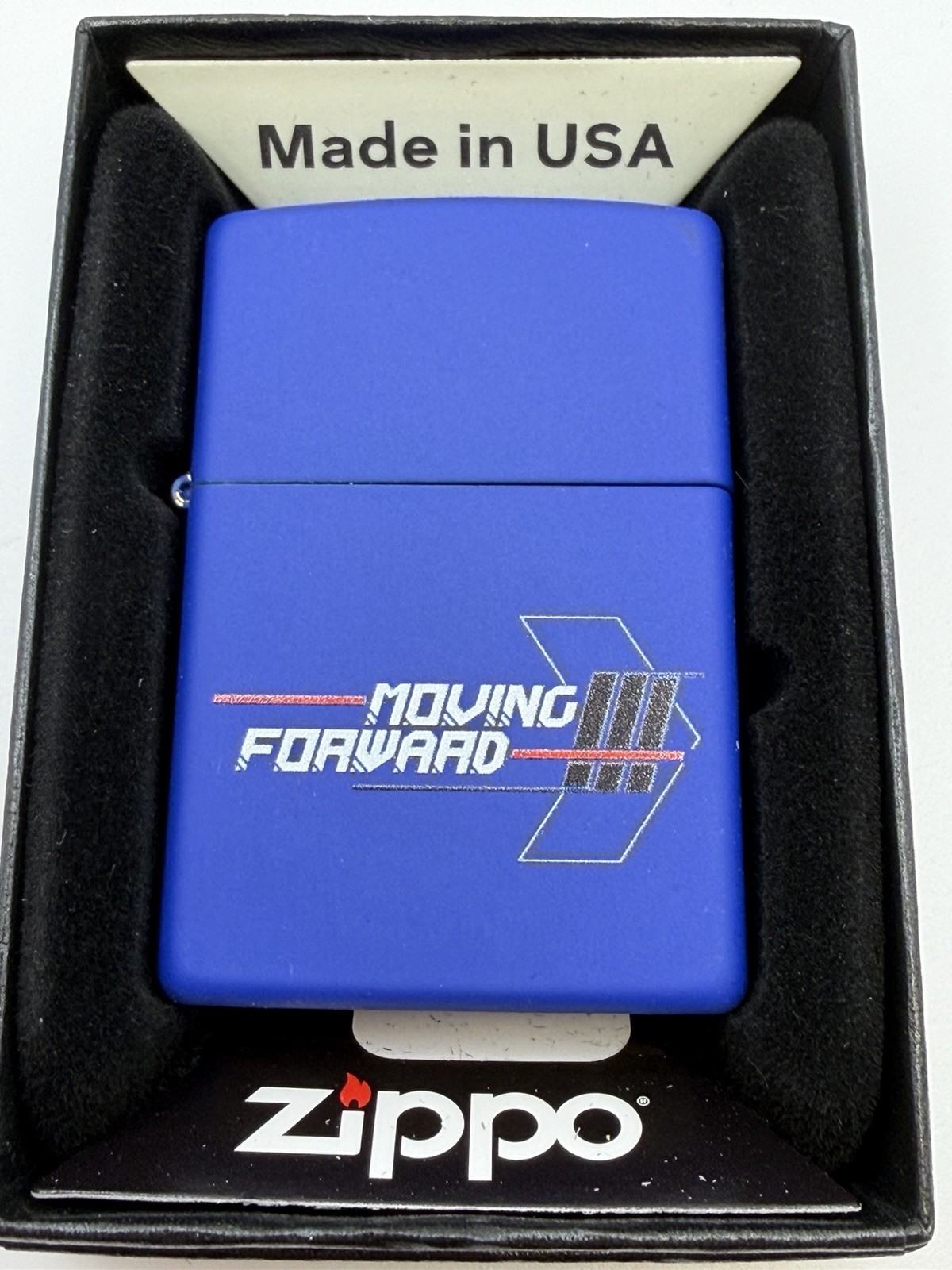 2024 Moving Forward Royal Blue Matte Zippo Lighter NEW 46375