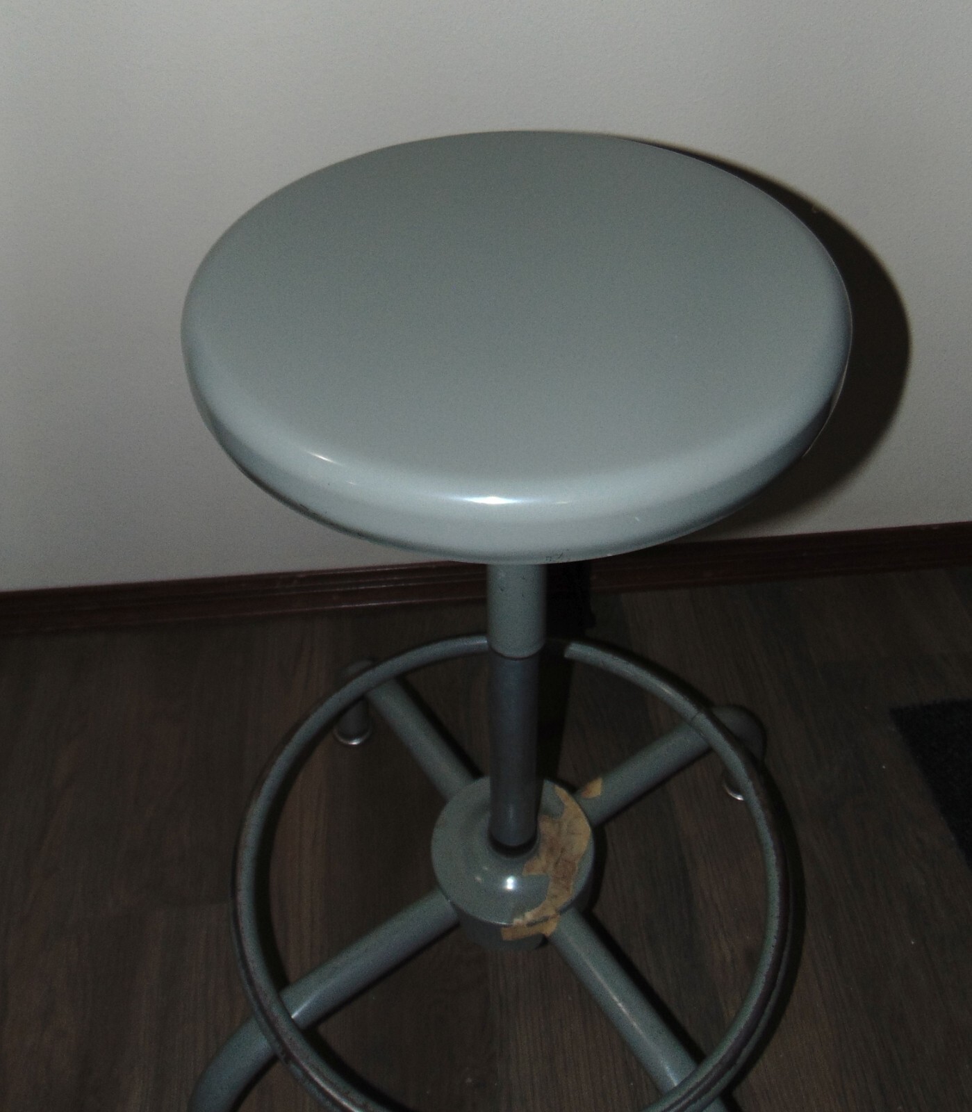 Vintage Adjusto Adjustable Steel Drafting Drafter Swivel Counter Stool W Cushion