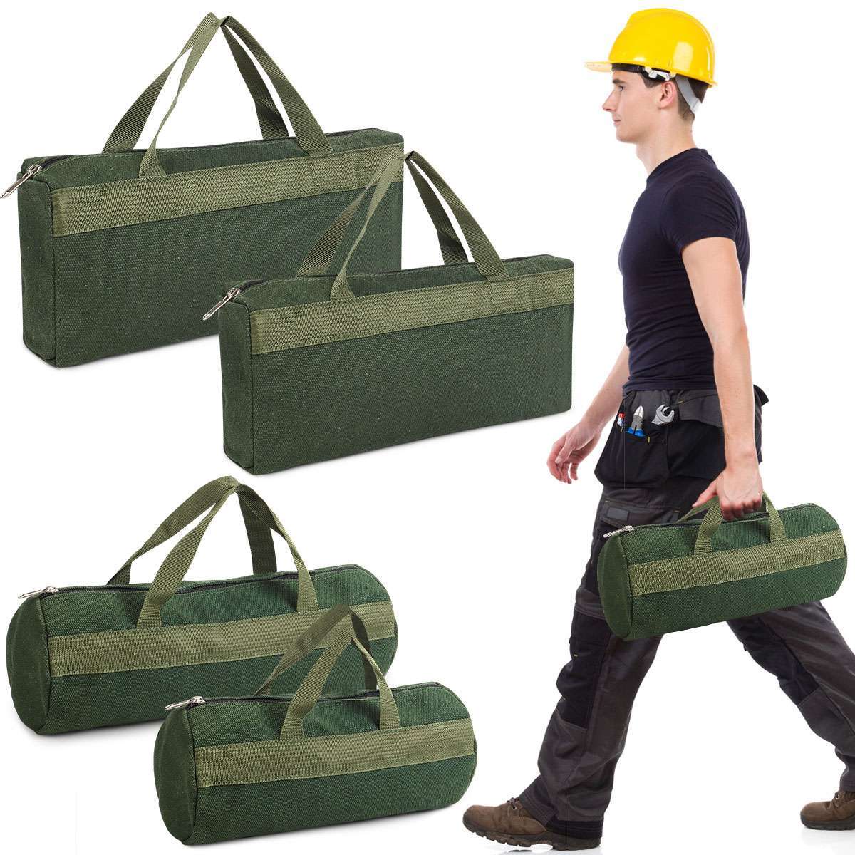 Heavy Duty Canvas Tool Bag Carry Tote Storage Work Utility Mechanics Waterproof