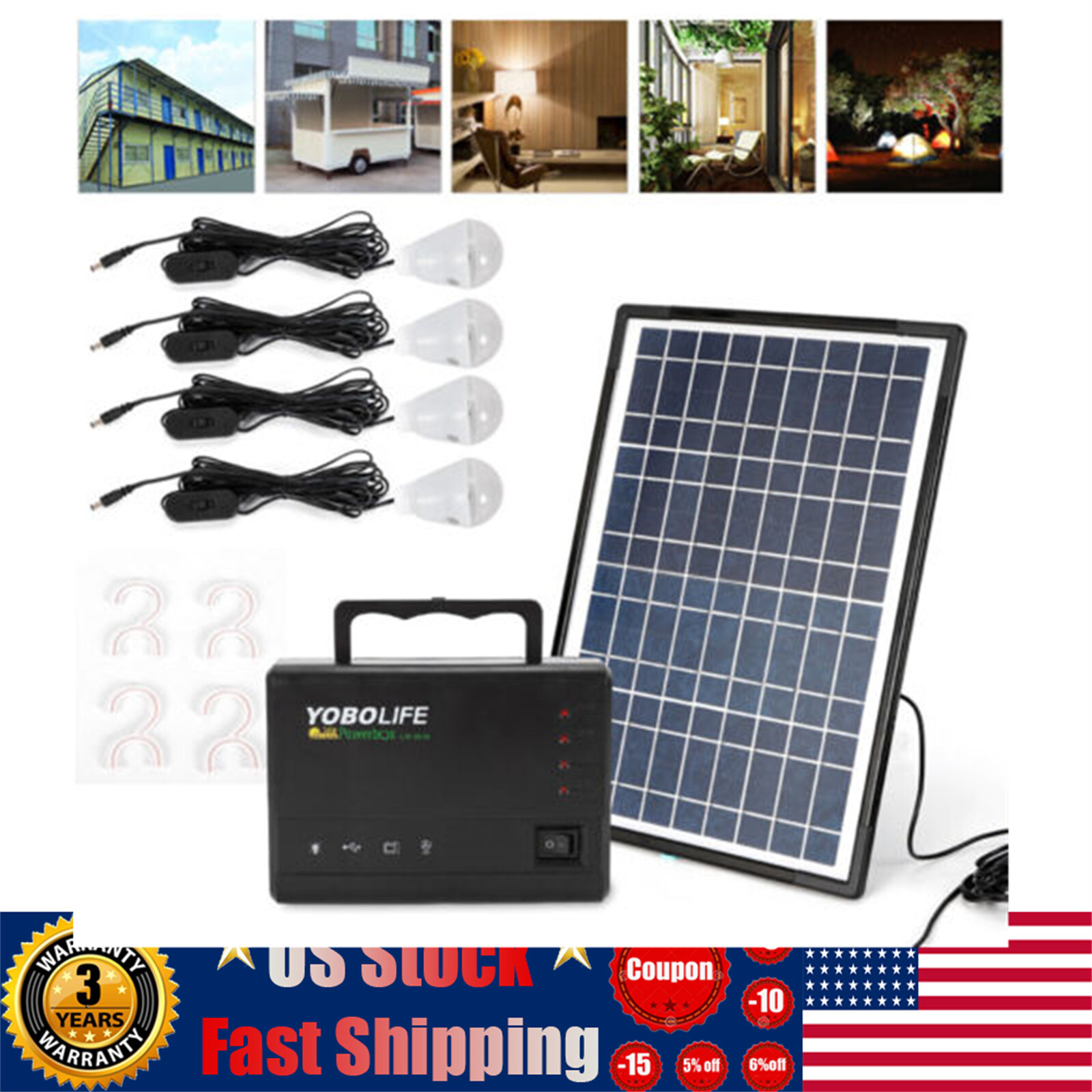 Portable Power Station with Solar Panel, Outdoor Generator Power Supply for Home
