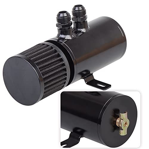 10AN Baffled,Oil Breather Tank with Breather Filter 2 Ports 750ml Oil Catch Can