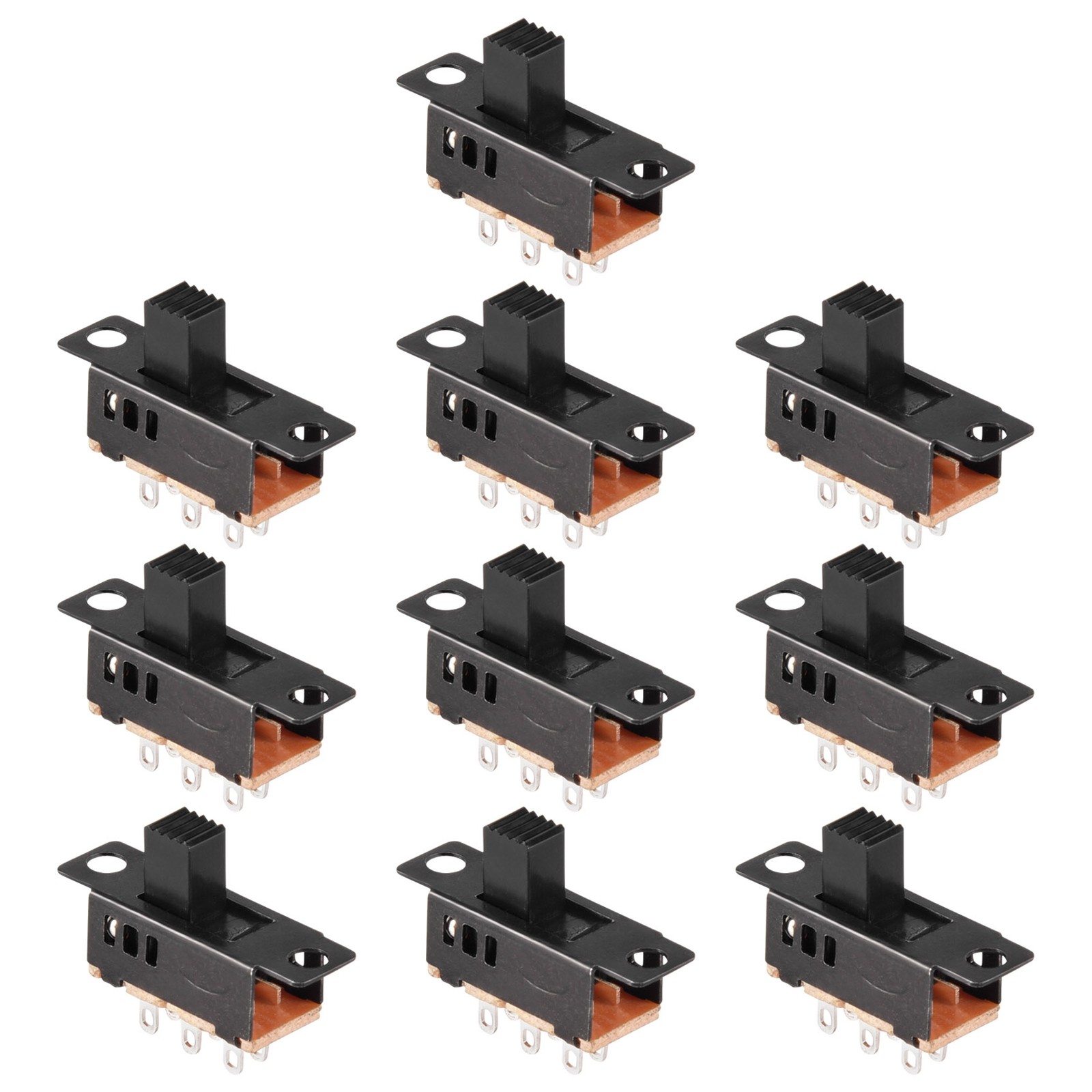 10Pcs High Knob 6 Pin 3 Position DPDT Panel Slide  0.5A 50V DC I2A51750