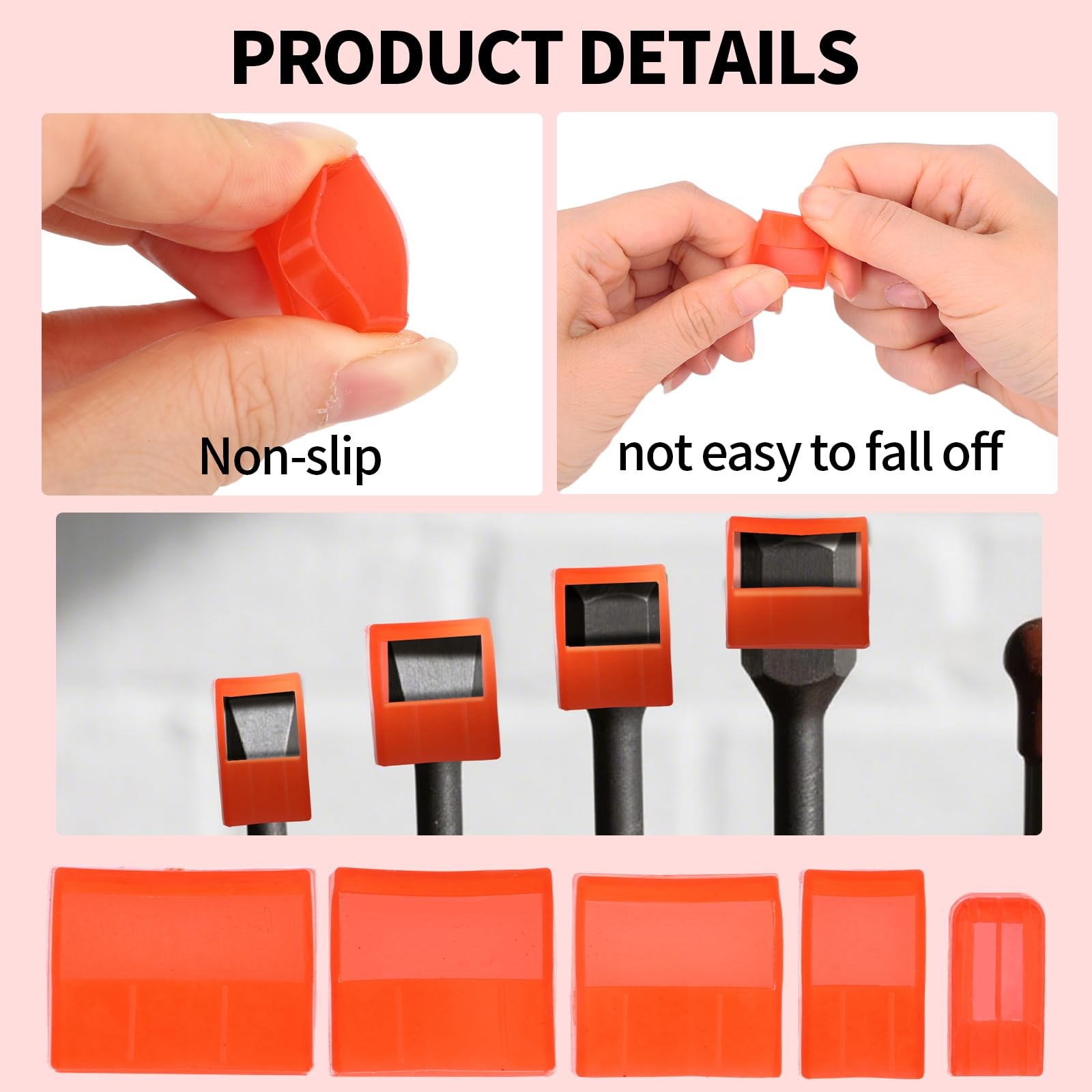 20pcs Chisel Edge Guards, Plastic Protective Covers for 1.9x0.98cm, Red