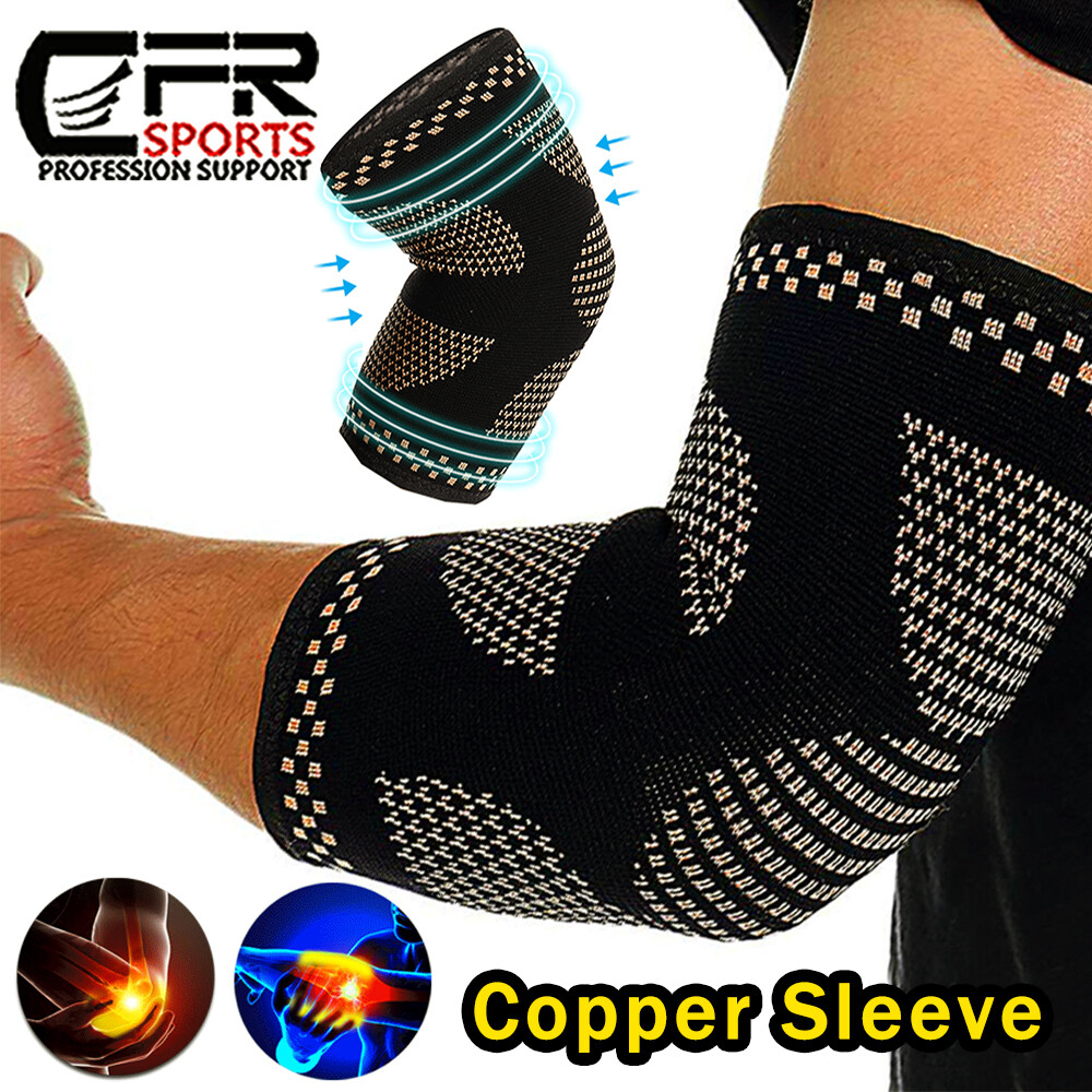 Cooper Elbow Sleeve Compression Support Brace Elastic Tendinitis Gym Workout HG