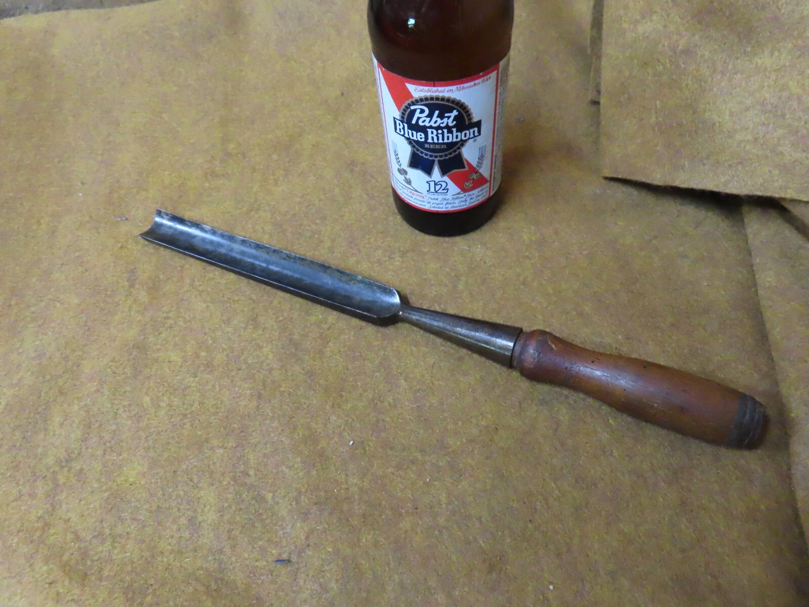 Vtg Union Hdw.,Wood Gouge Chisel,3/4" X 12-3/4",Straight,USA~GD+🤠🤠U4.12.25