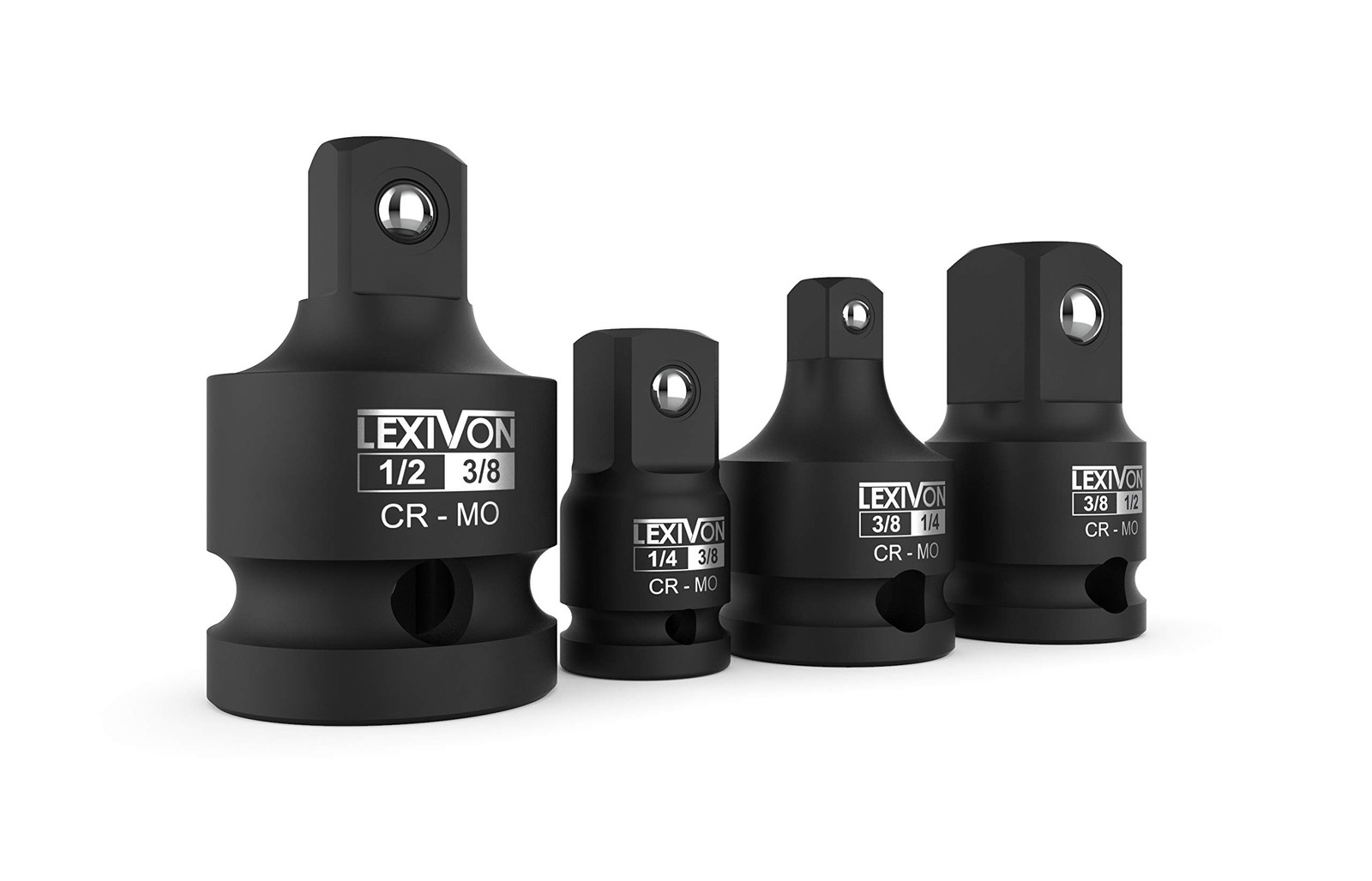 Impact Socket Adapter Reducer 4-Piece Set 1/4" 3/8" 1/2" Driver Conversions