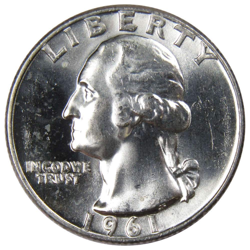 1961 D Washington Silver Quarter Uncirculated Mint State 25c Coin