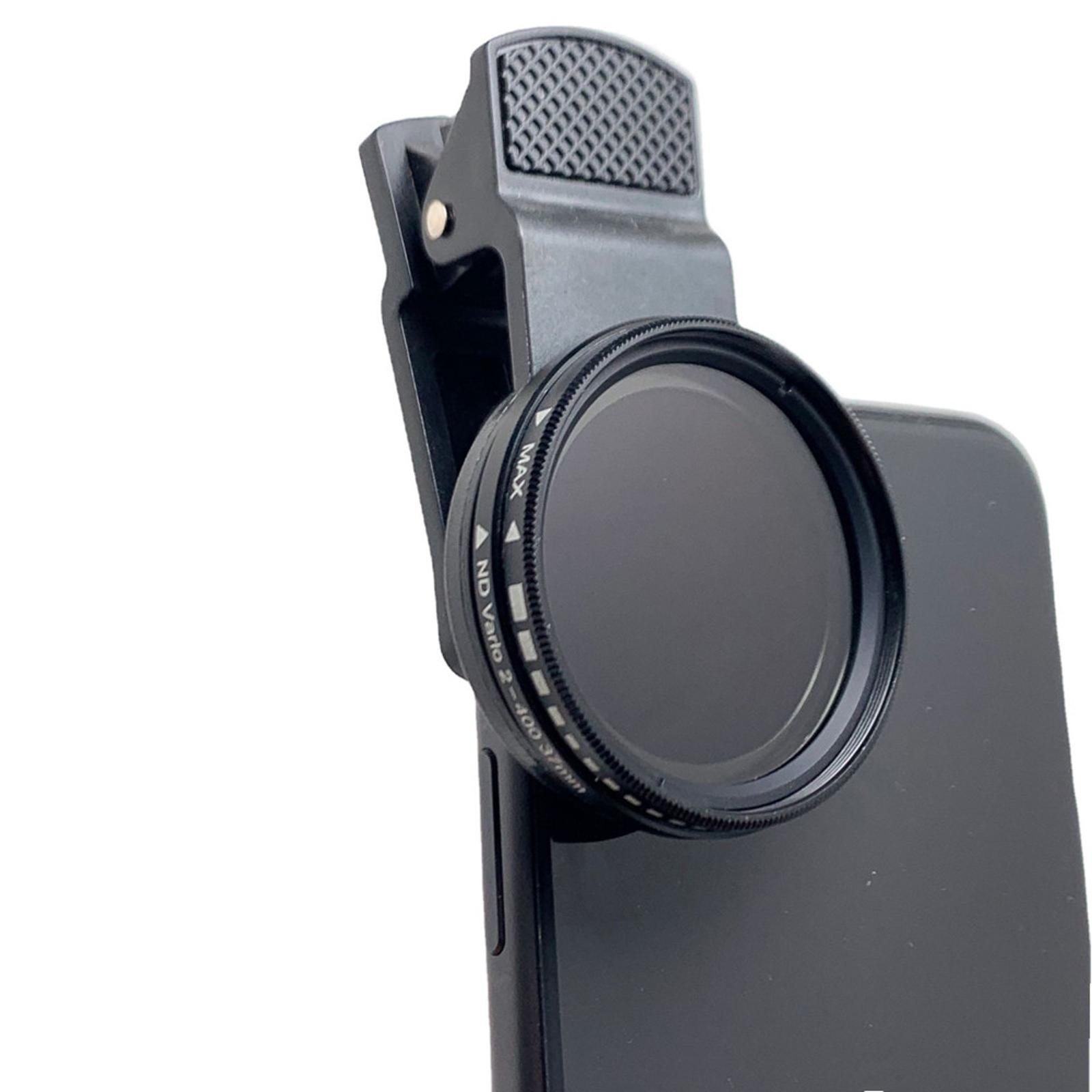 Phone Camera Lens Variable ND filter Neutral Density ND2-ND400 37mm with Clip