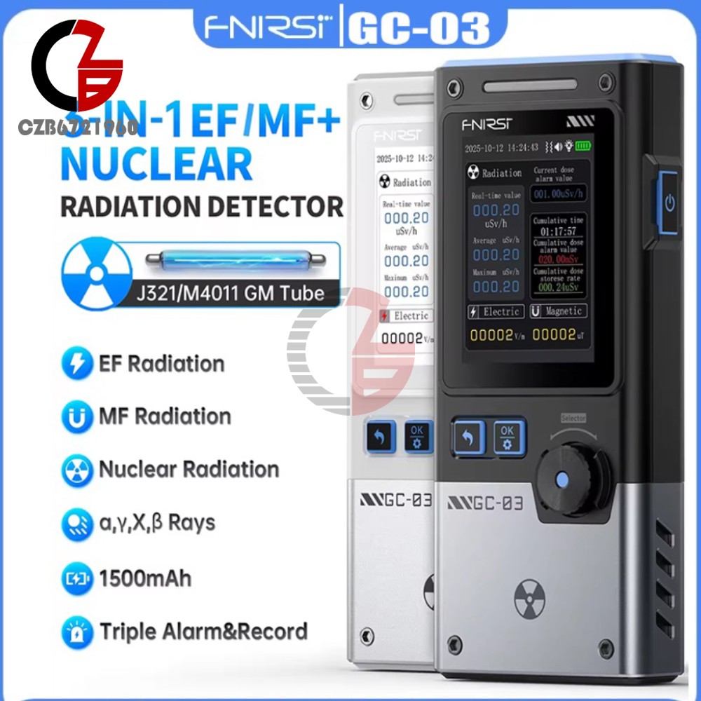 FNIRSI GC-03 3-IN-1 Electromagnetic Nuclear Radiation Detector Digital EMF Meter