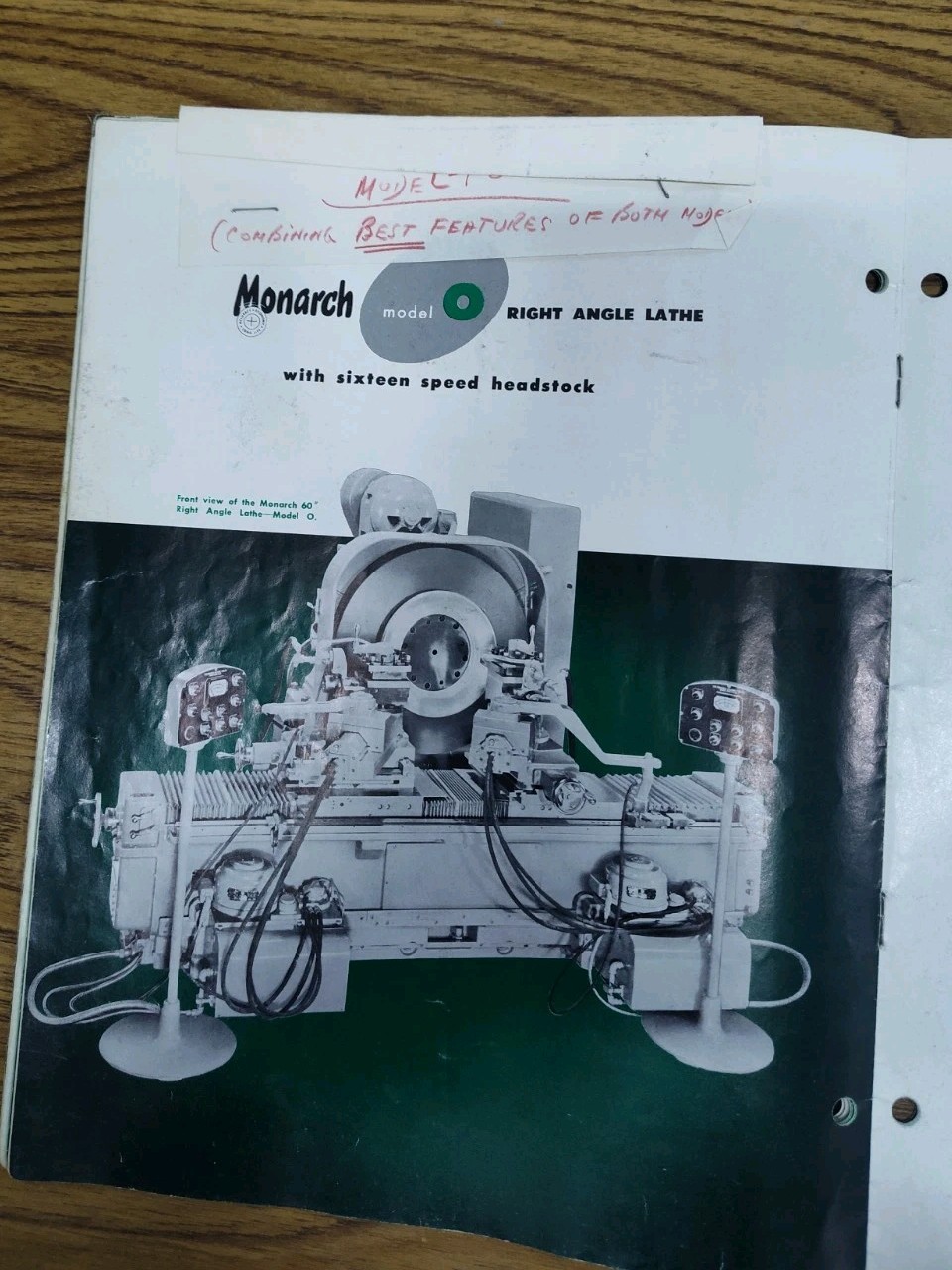 Monarch Machine Tool Co. OH Brochure Catalog 60" Right Angle Lathe Vtg