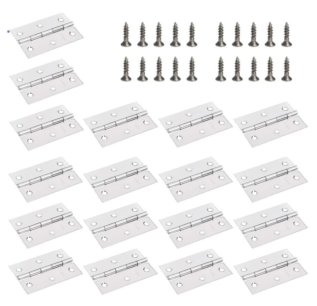 18 Pack Folding Door Hinges 2 x 3 inch Stainless Steel Square Butt Hinges fo