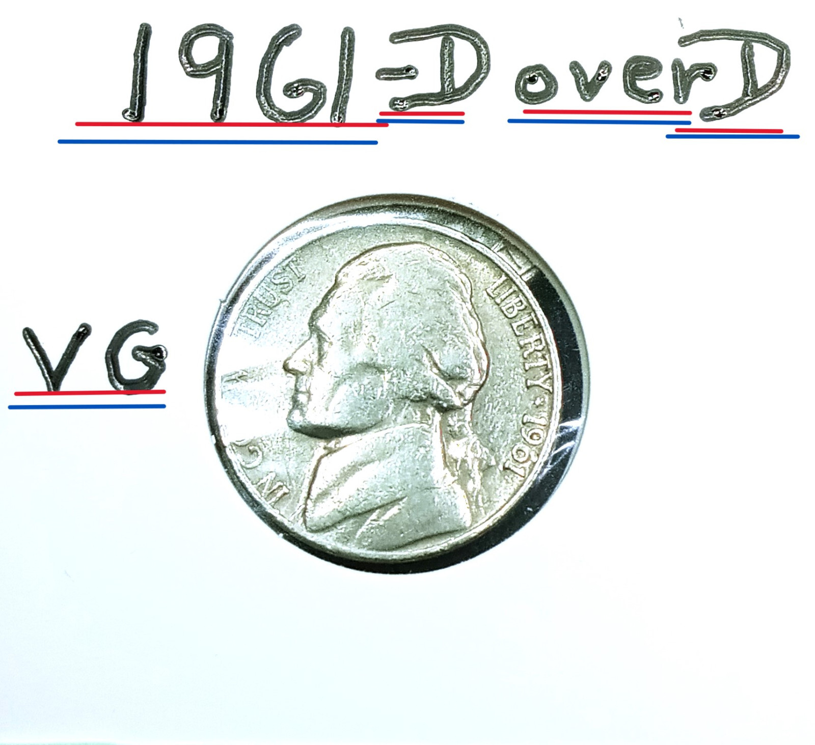 1961 D Jefferson Nickel RPM Error Beautiful Clean Gem Must see Photo's