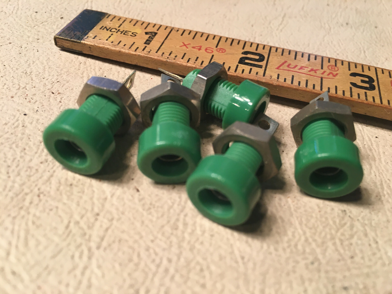 5 Pomona Electronics Panel Mount Banana Jack, New, Green