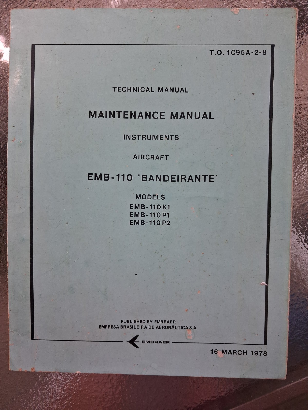 Embraer EMB-110 Bandeirante Instruments Technical Manual 1978 110 K1 P1 P2
