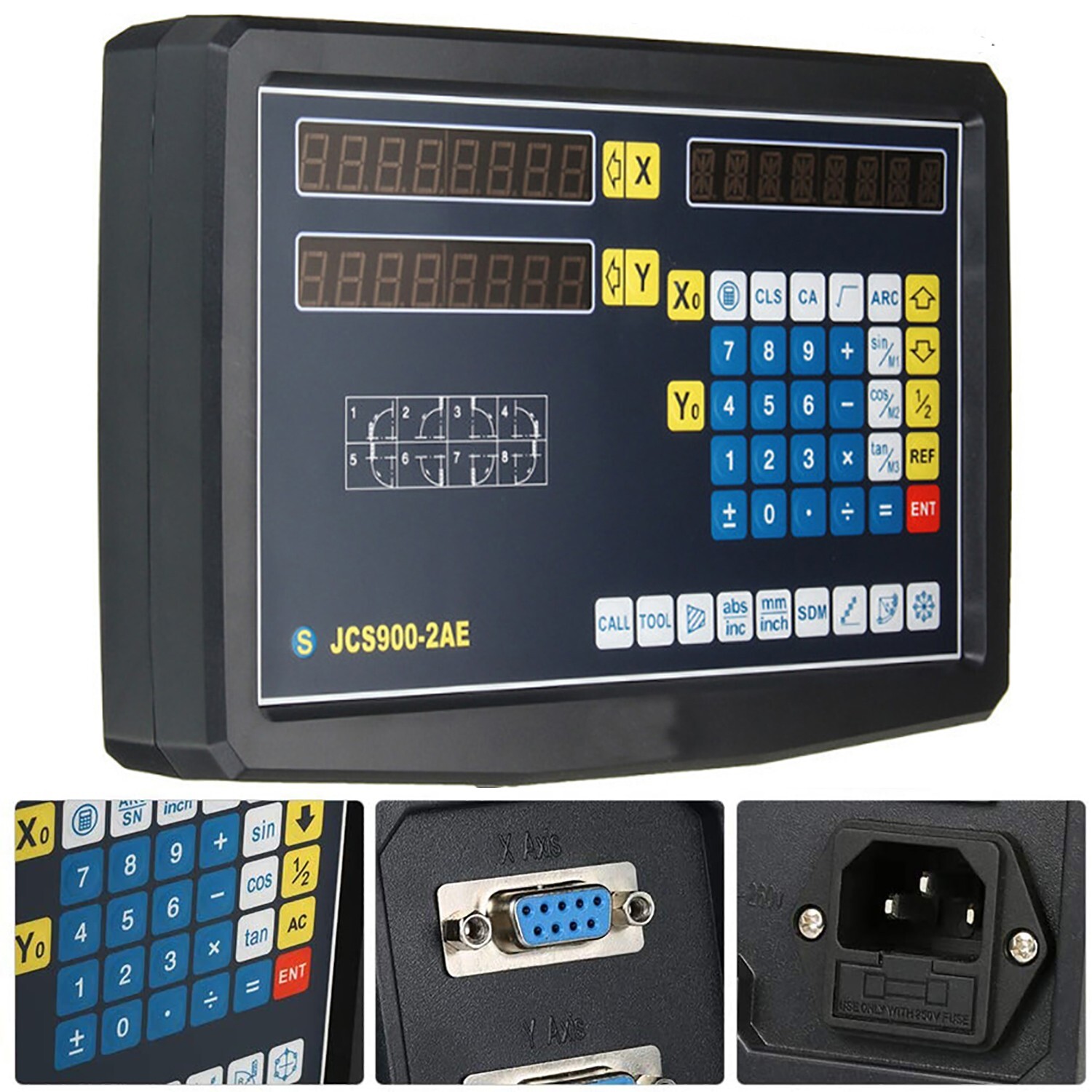 12" 36" Linear Scale Digital Readout 2Axis DRO Display Bridgeport 9X42 Table,US
