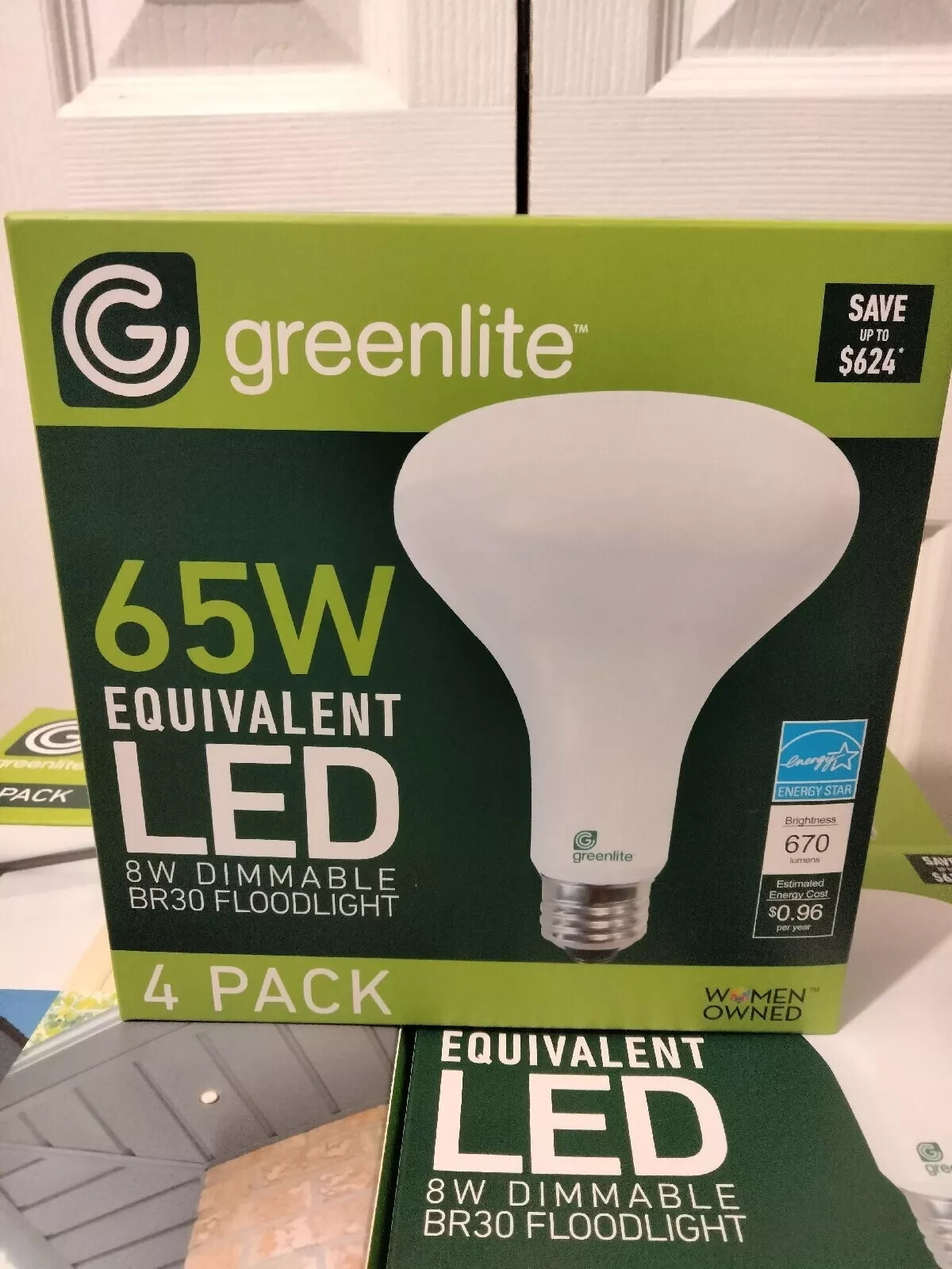 BR30 LED Flood Light Bulbs 4 Pack 65W Equivalent 3000K Dimmable Indoor