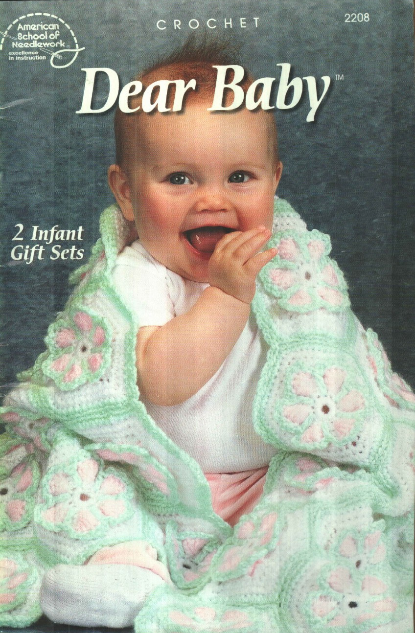 NEW DEAR BABY 2 LAYETTE SETS SWEATER HAT AFGHAN DIGEST SIZE CROCHET PATTERN BOOK
