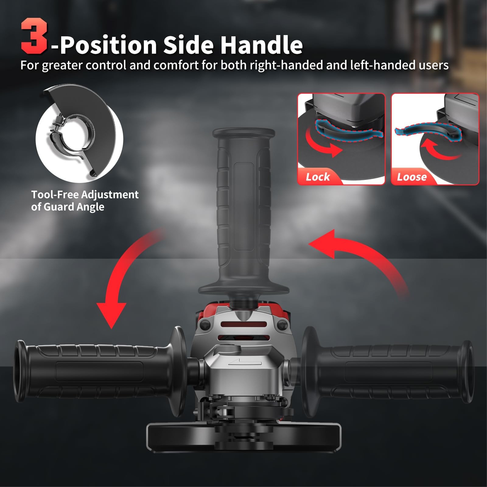 Angle Grinder 41/2" Cordless for Milwaukee 18V/M18 Battery, 6 Variable Speed ...
