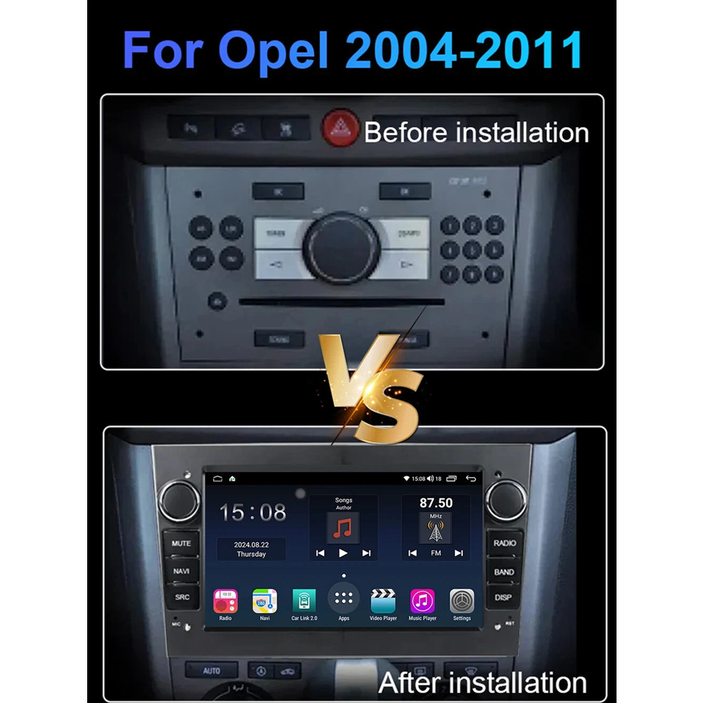 For Vauxhall Meriva 2006-2011 7" Carplay Car Stereo Radio GPS Multimedia Screen