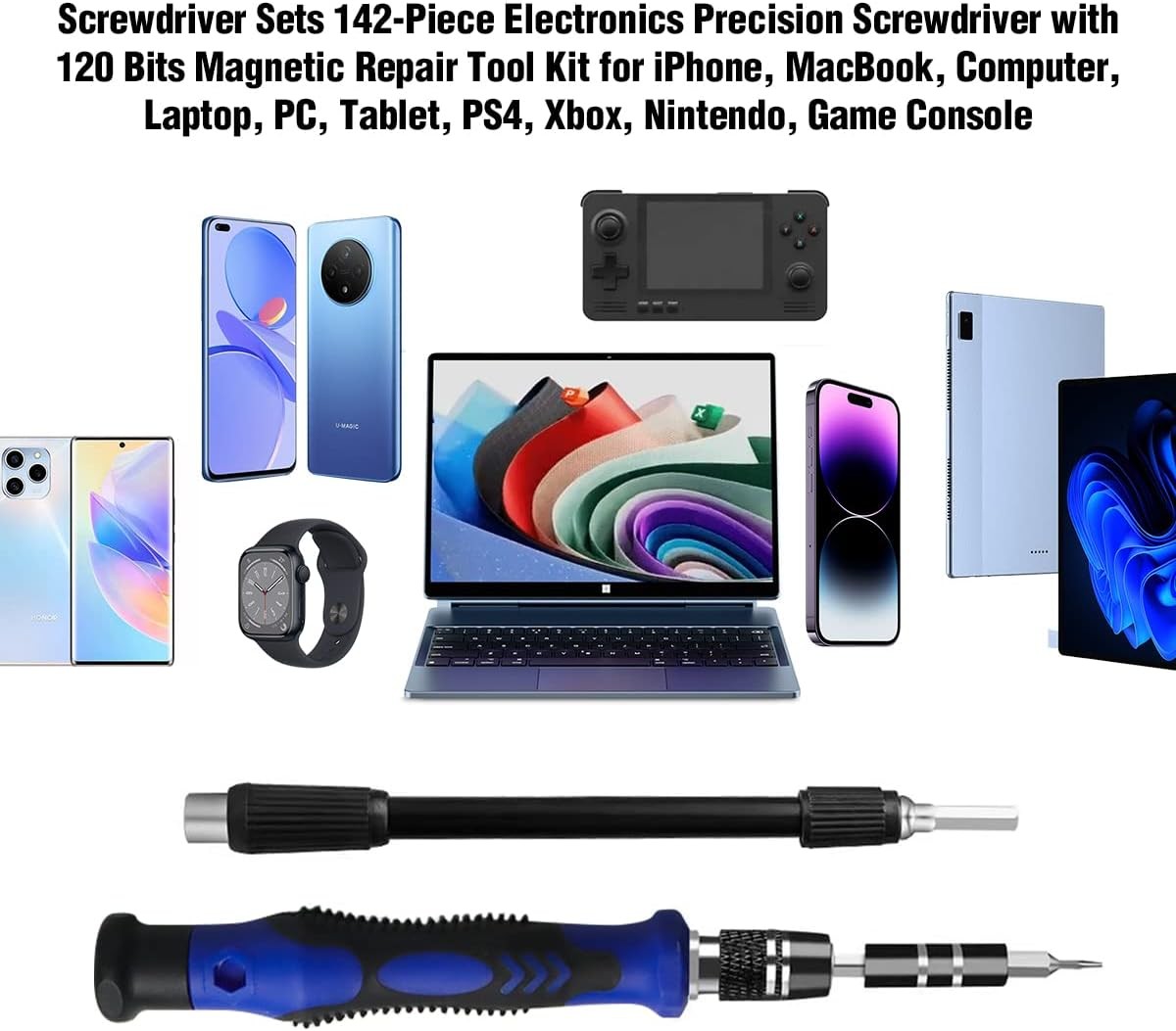 142 IN 1 Professional Computer Repair Tool Kit, Precision Screwdriver Set with 1