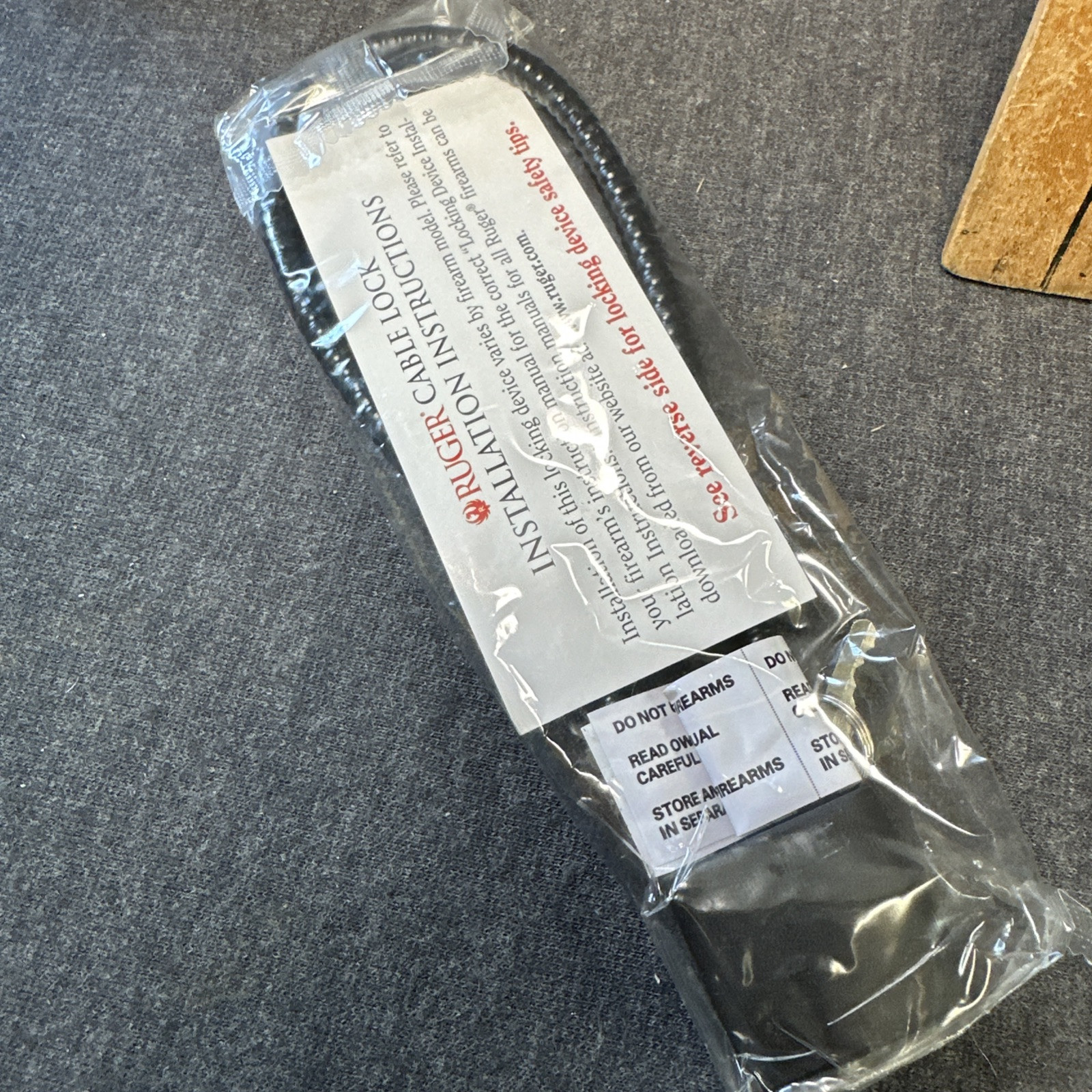 New Sealed NOS Ruger Cable Lock Gun Locking Safety Device w Keys & Instructions