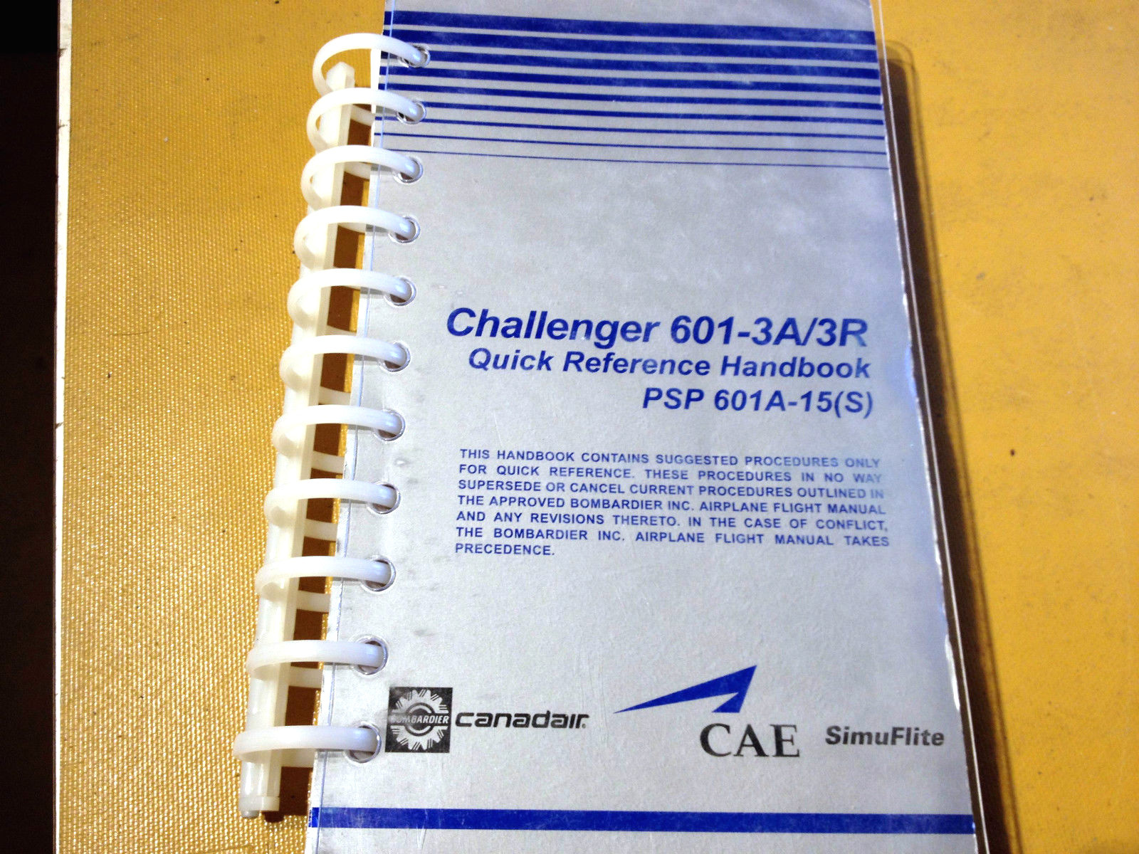Challenger 601-3A/3R QRH Quick Reference Operating Handbook