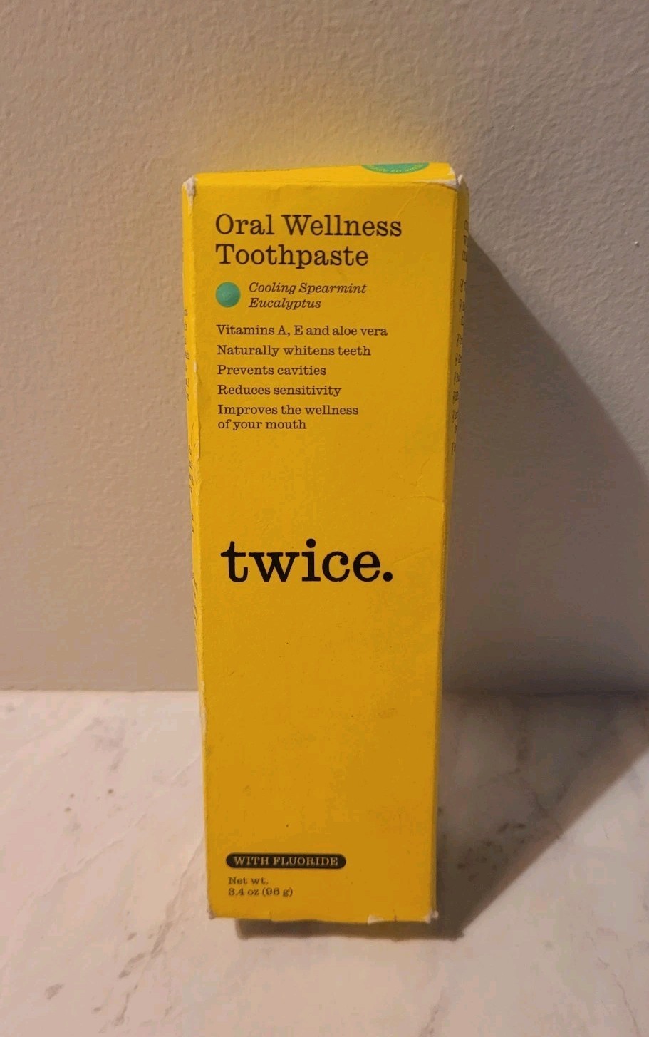Twice Naturally Whitening Fluoride Toothpaste - Cooling Spearmint 3.4oz