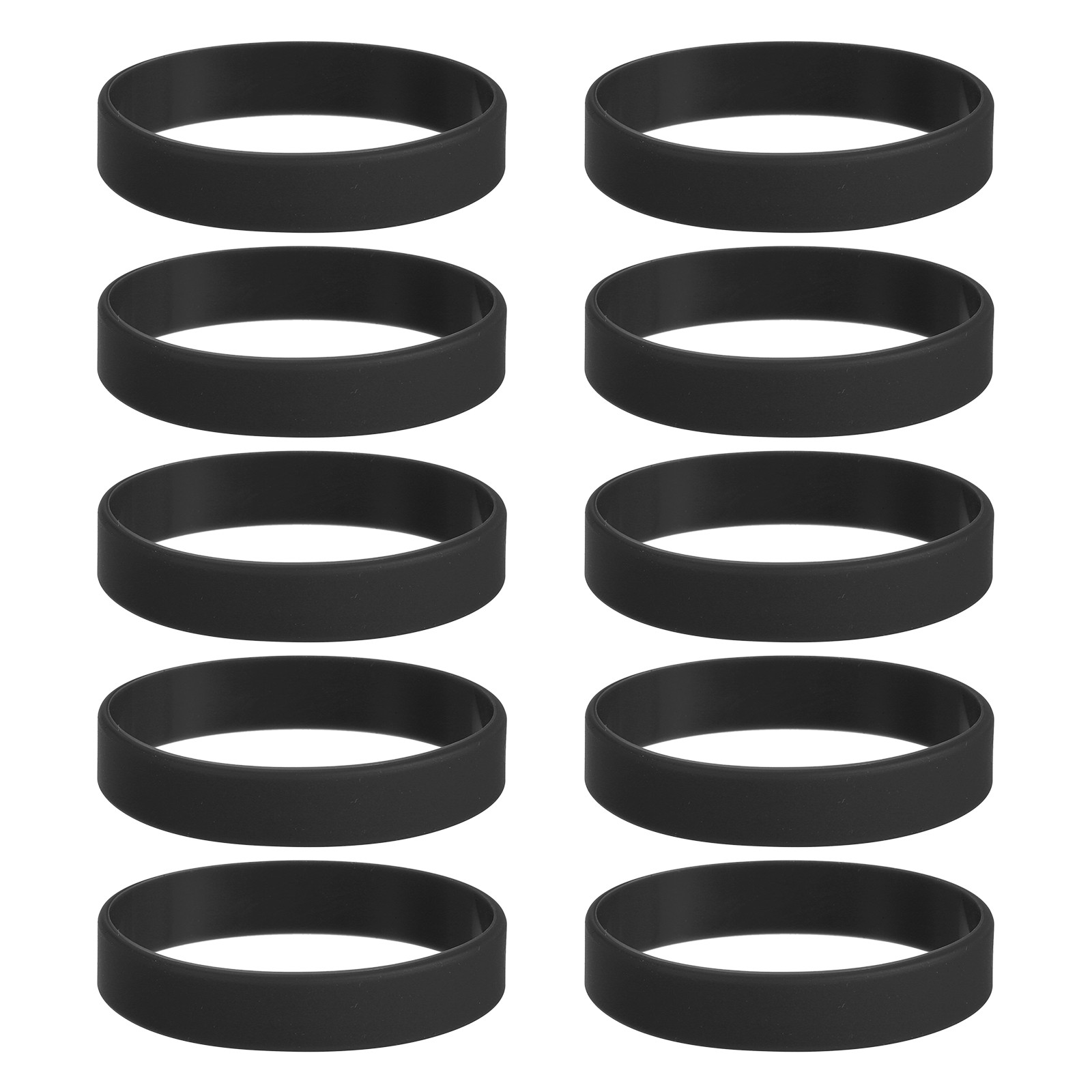 10Pcs Silicone Rubber Bands Non-slip 3.54 Inch Flat for Books, Black