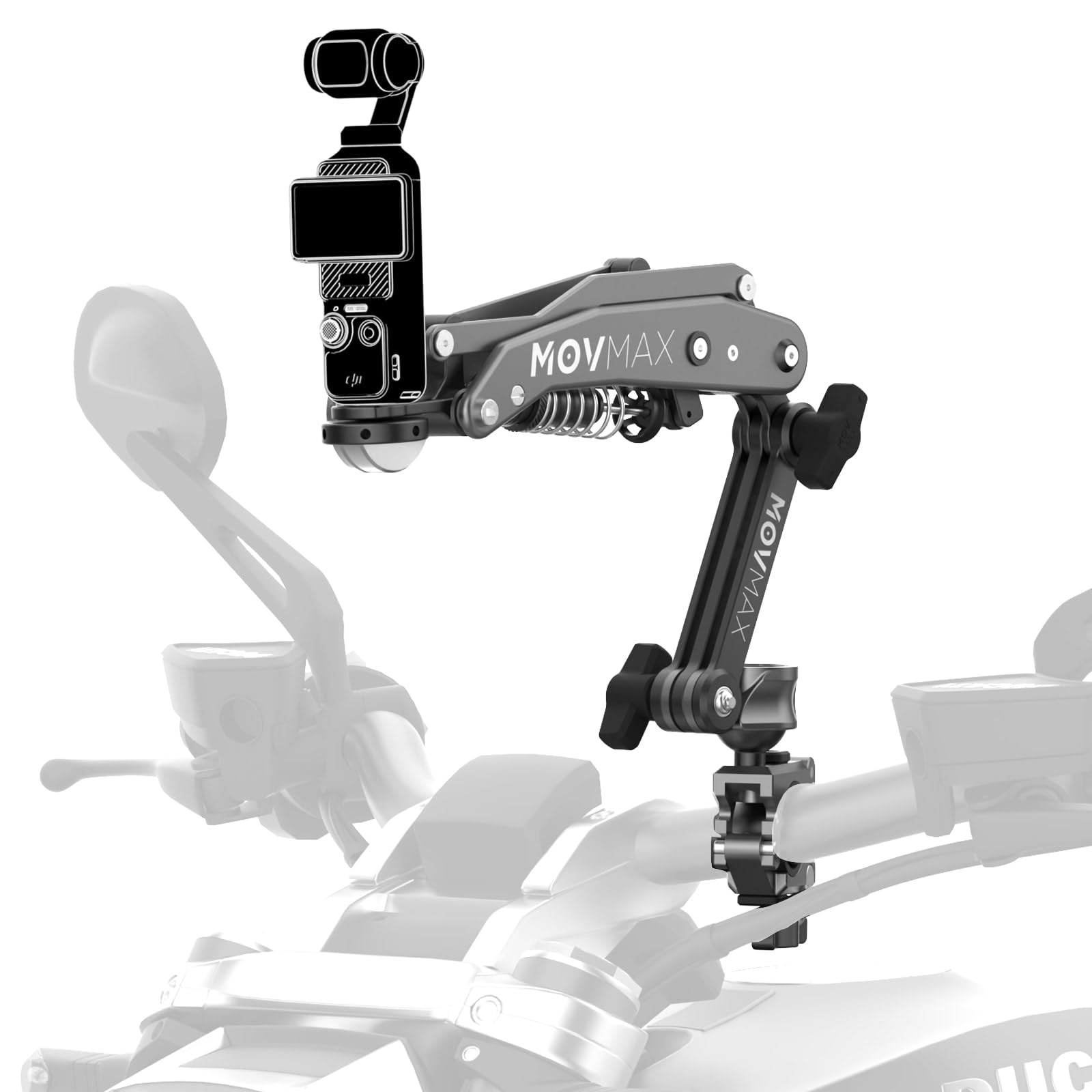 MOVMAX Blade Arm Bike Motorcycle Handlebar Mount Motorcycle/Bike Mount, Gray