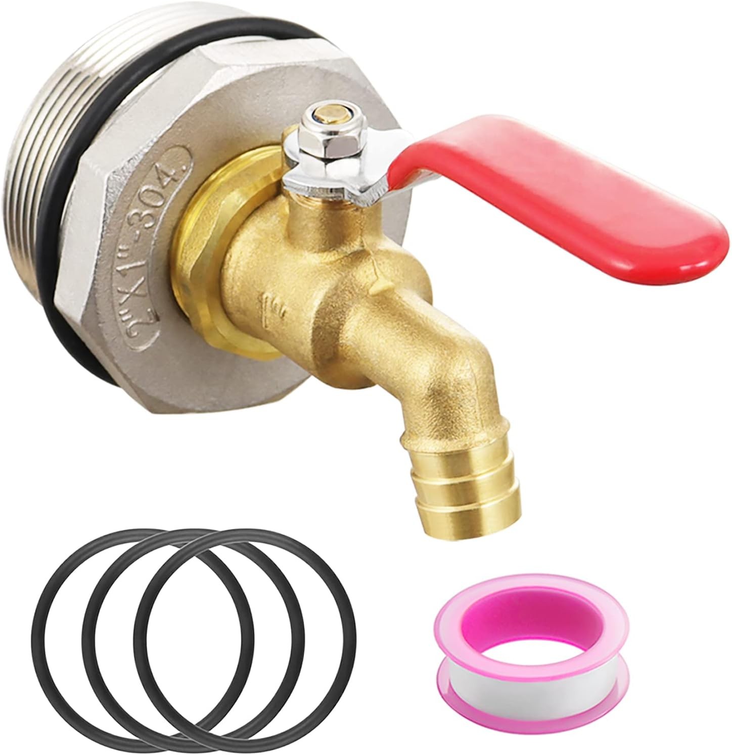 Drum Faucet Barrel Spigot,2" Brass with EPDM Gasket for