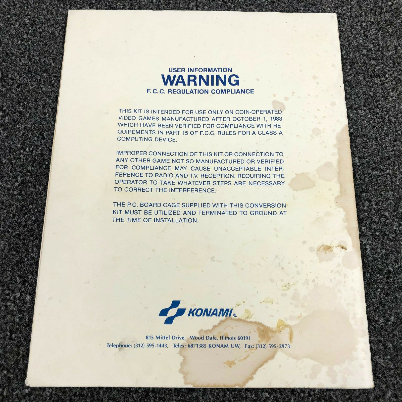 Konami Double Dribble Arcade Game Machine Instruction Manual Schematics
