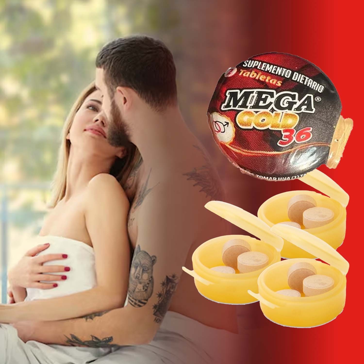 Megas'X Gold 36 Pills Extra Men Sexual Powers Bed Bull Booster For Men