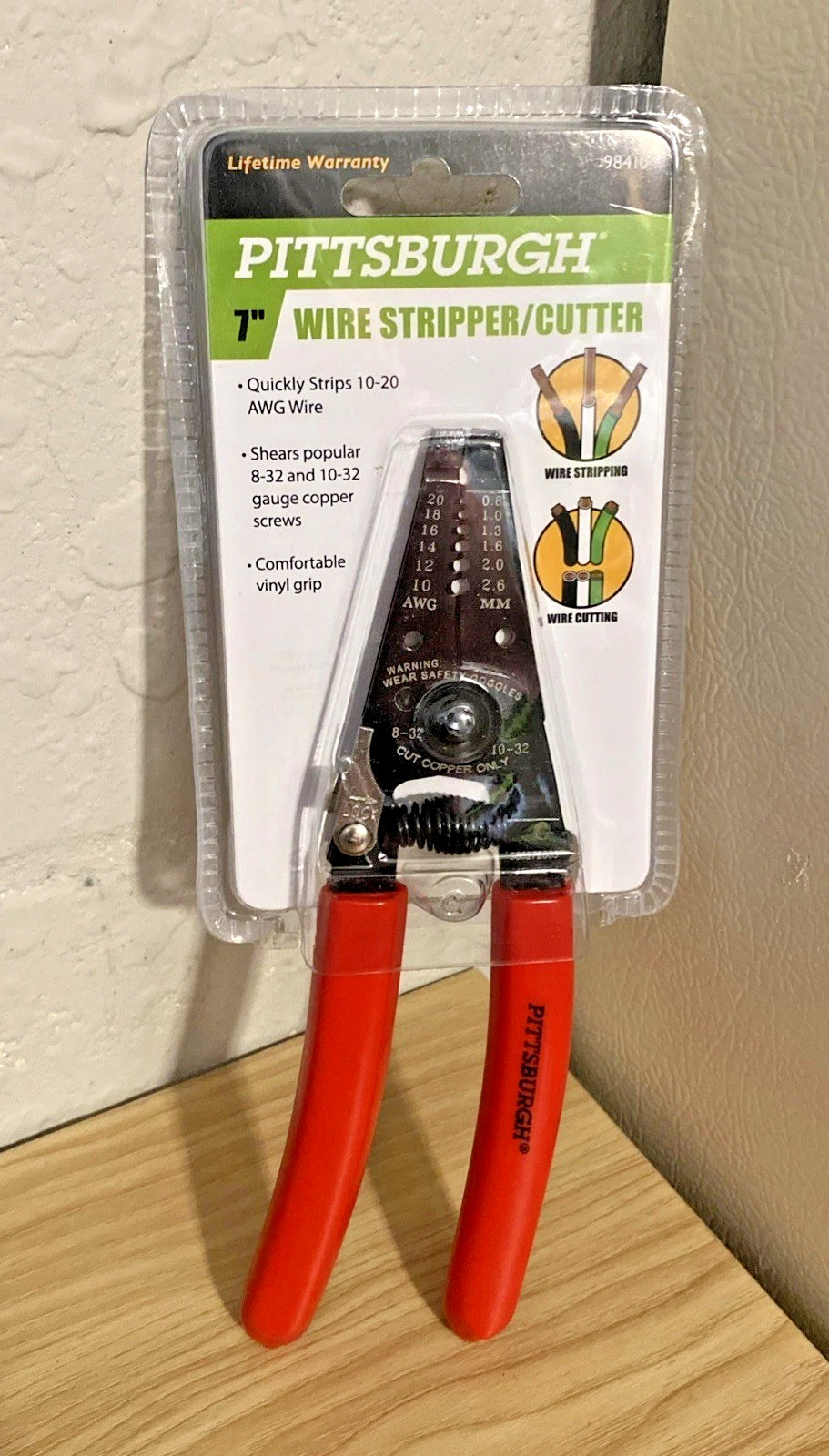 Pittsburgh 7" Wire Stripper Cutter 98410 Carbon Steel PVC Grip New