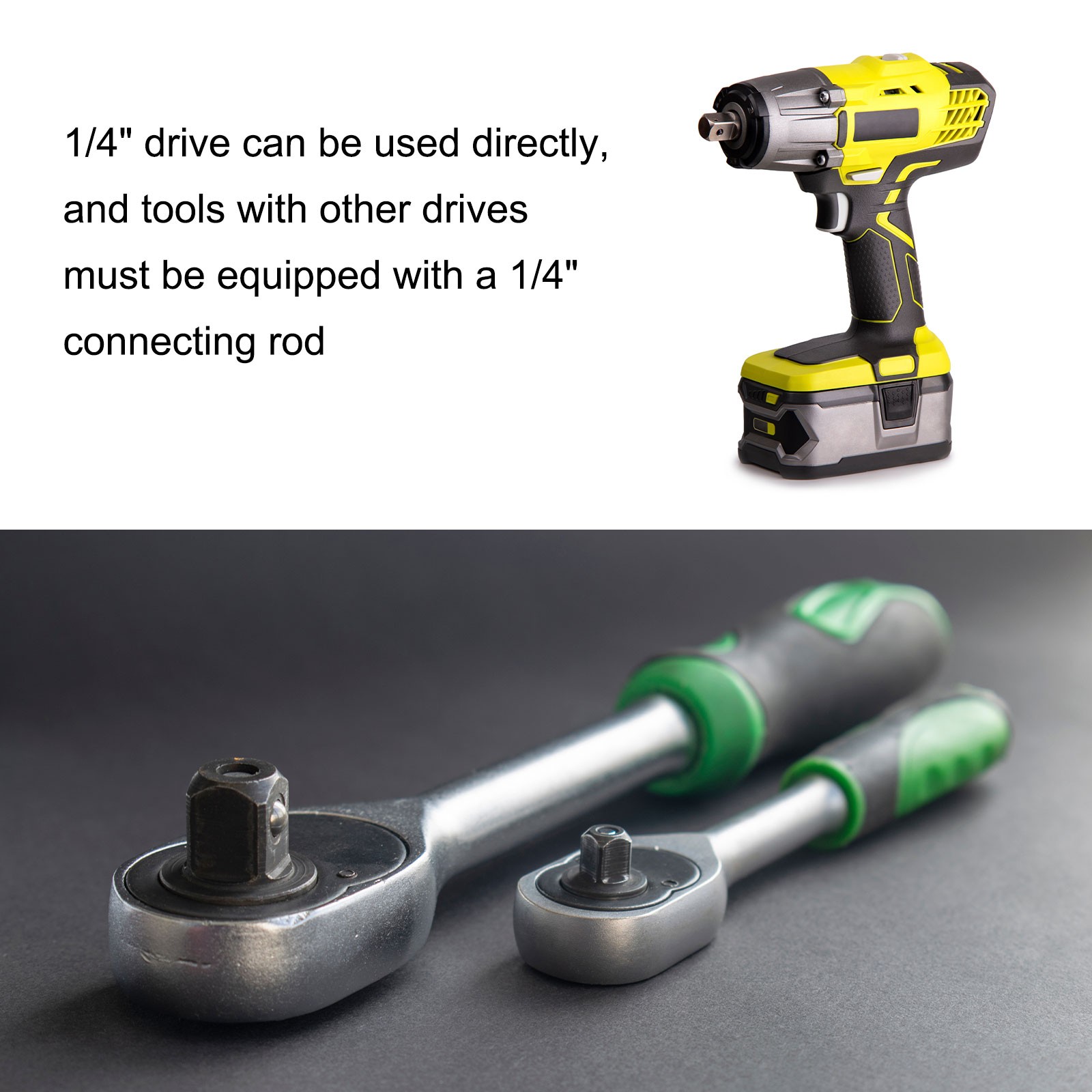 2pcs 3/16" Hex Bit Socket 1/4" Square Drive SAE Extension Impact Bit