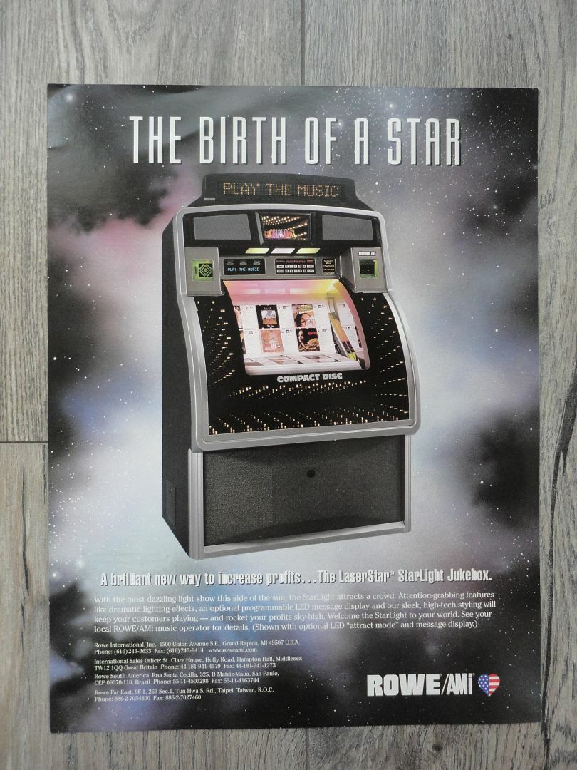 Laserstar Starlight Jukebox Rowe Flyer 1997