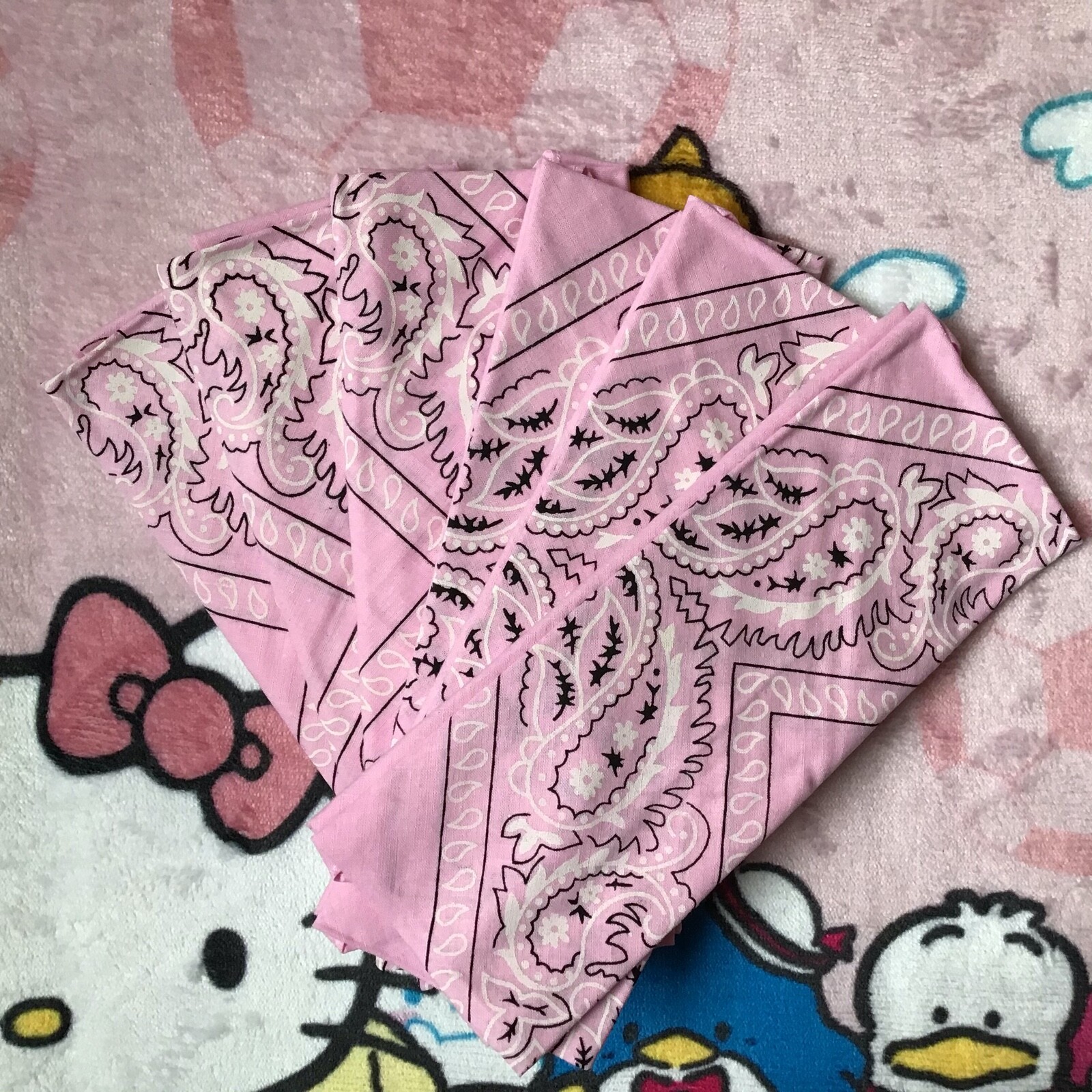NEW 6 PCS Paisley Bandana Head Wrap Scarf 100 % Cotton Pink USA SALLER