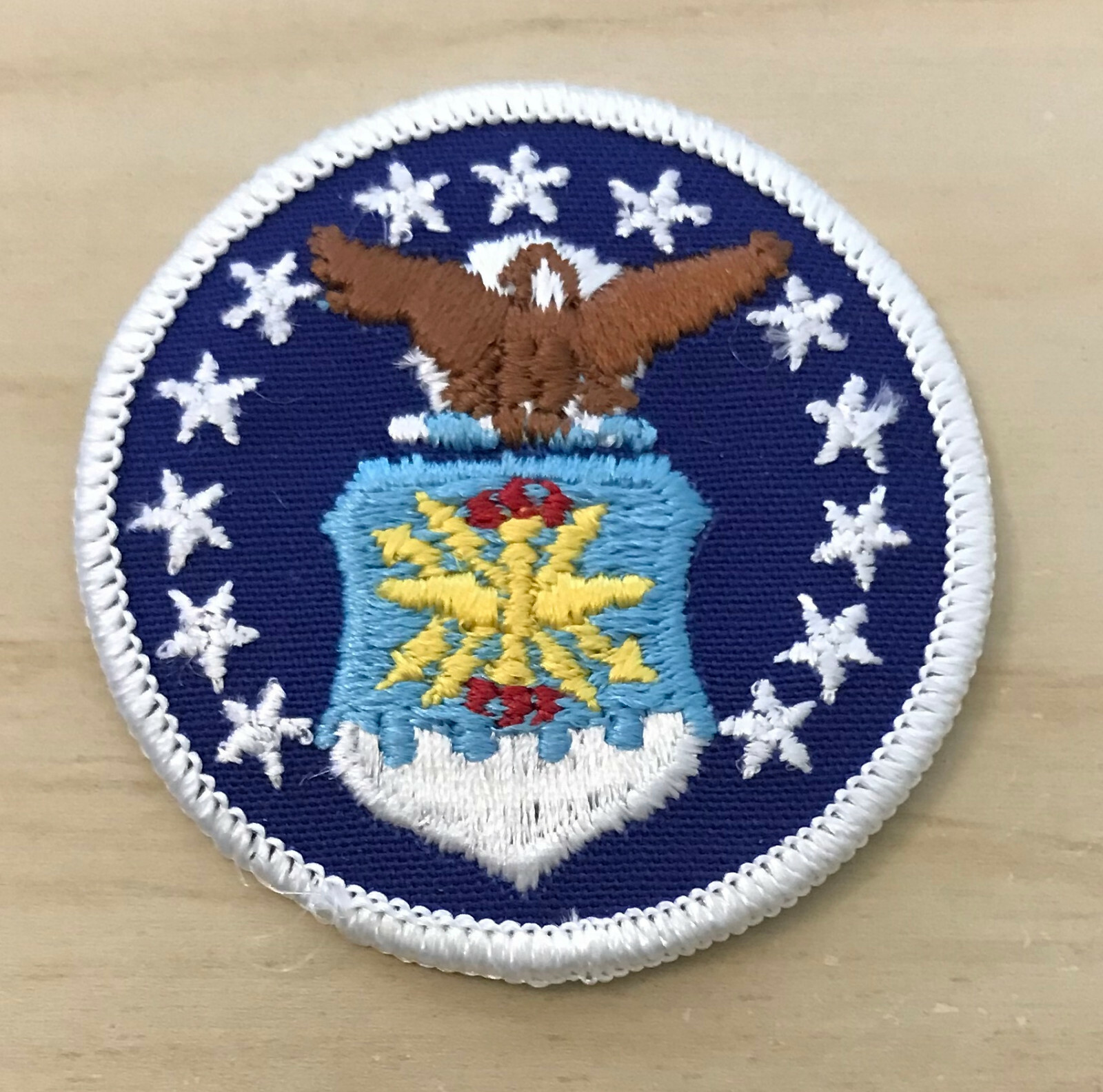 US Air Force USAF Round 2.25" Eagle Shield Stars Logo Sew-On Patch
