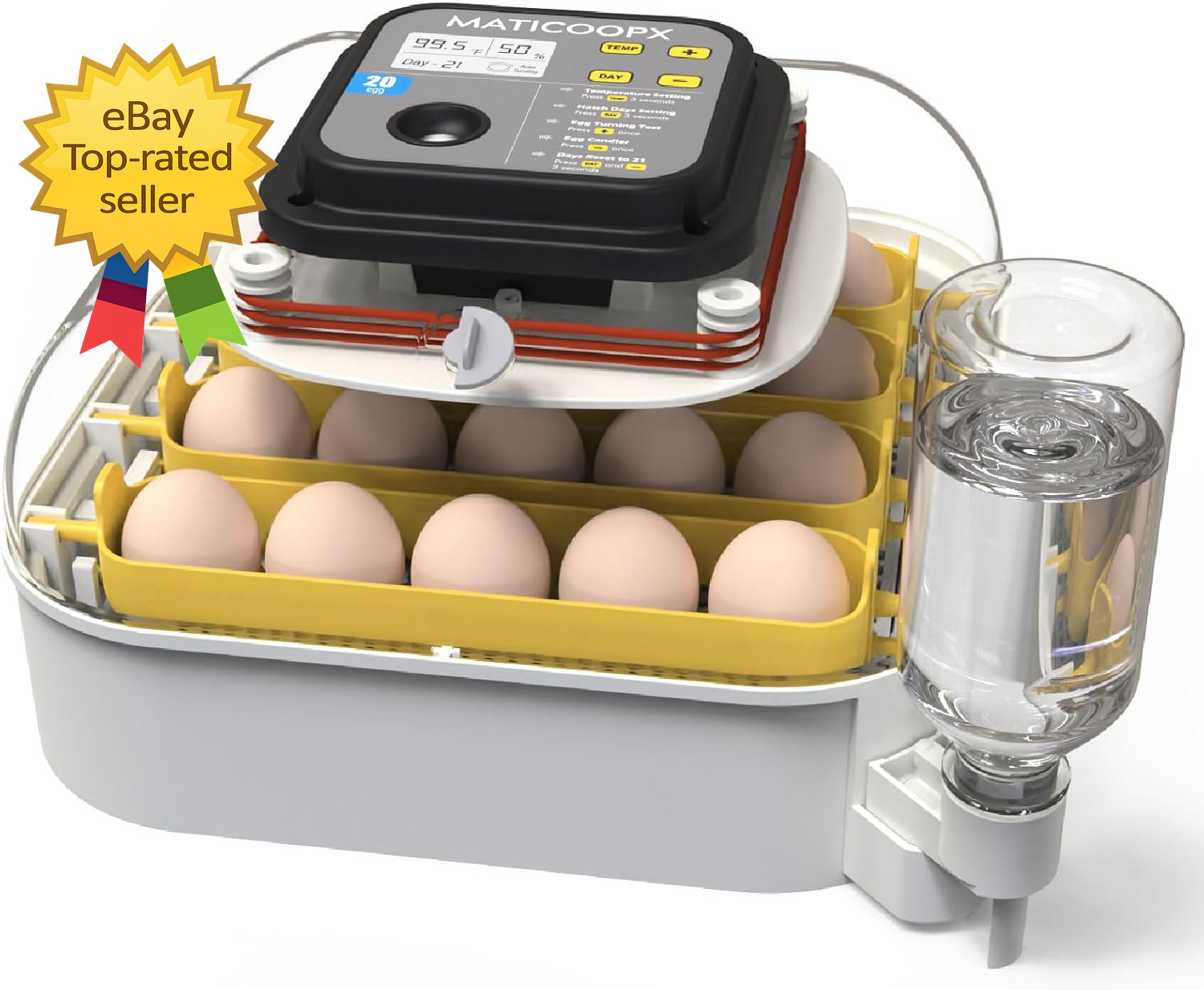20 Egg Incubator Automatic Egg Turner Humidity Display Egg Candler Hatching Kit