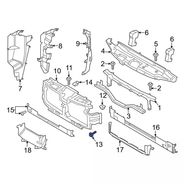 Genuine Ford Radiator Support Panel Bolt W718108-S900